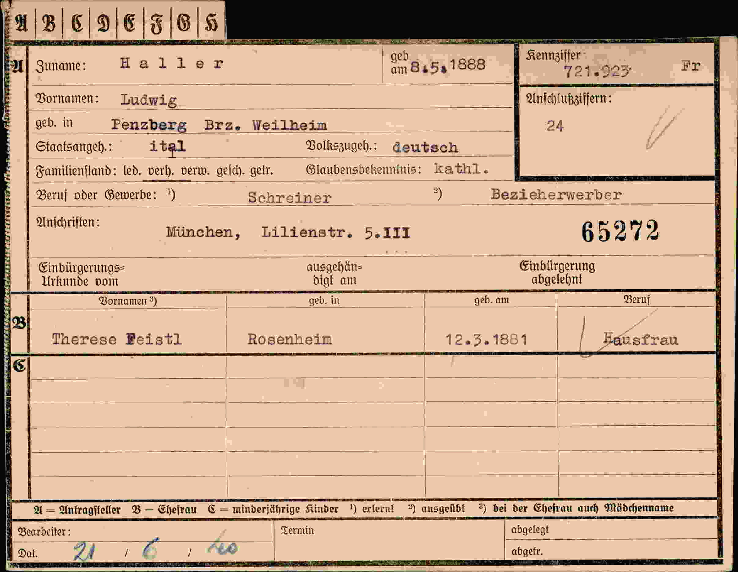 Dokument für Ludwig Haller