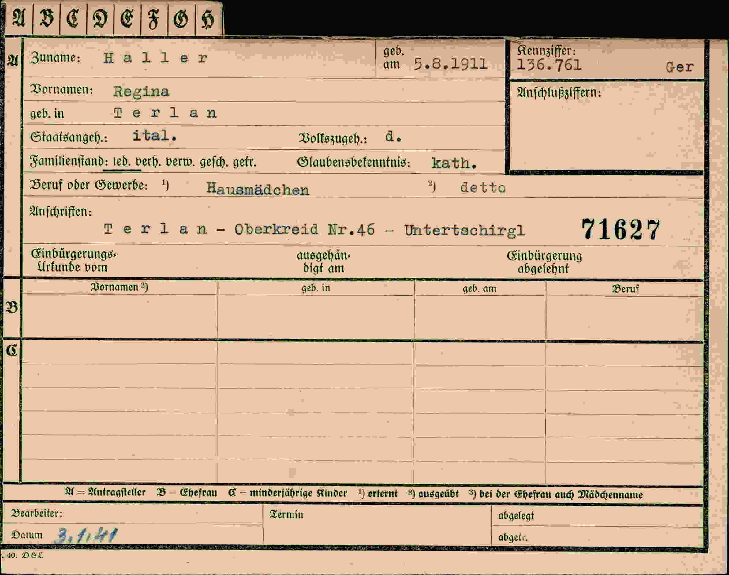 Dokument für Regina Haller