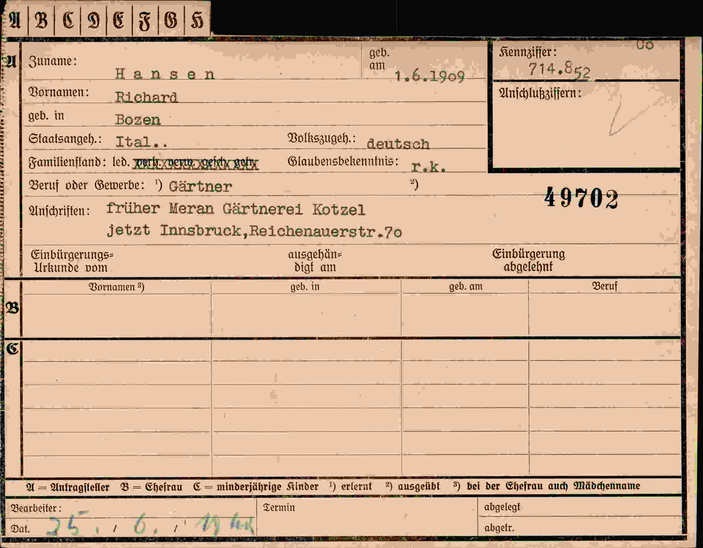 Dokument für Richard Hansen