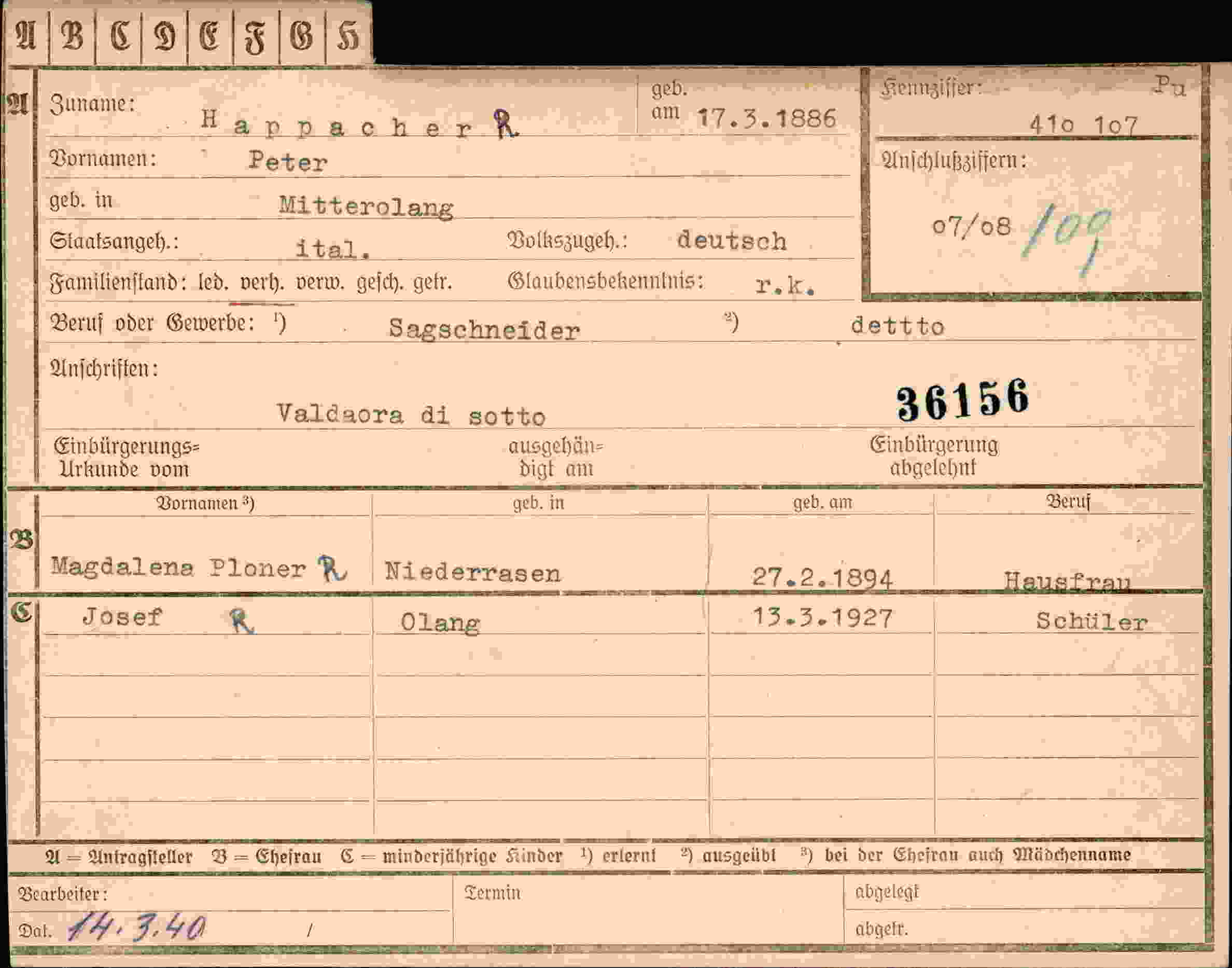 Dokument für Peter Happacher