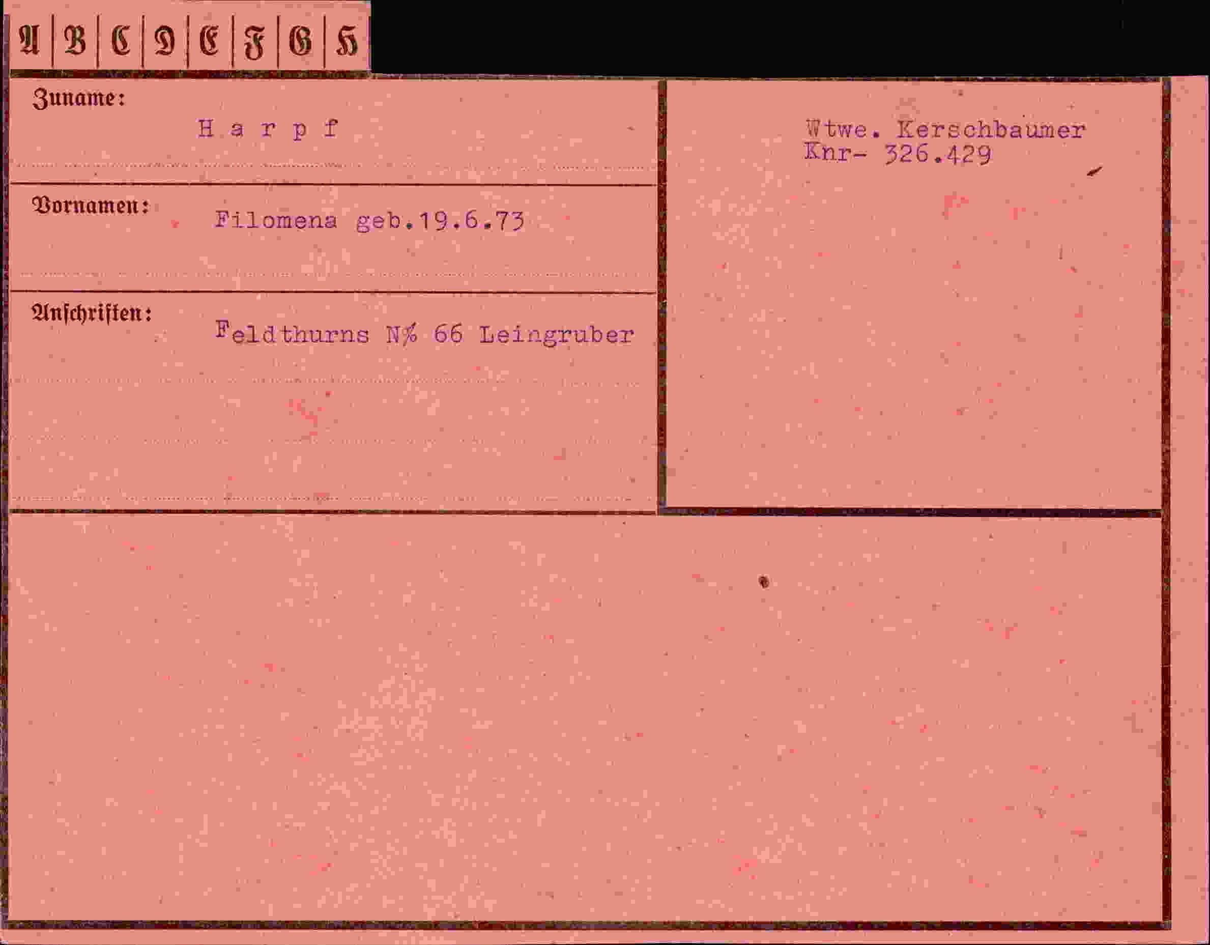 Dokument für Filomena Harpf