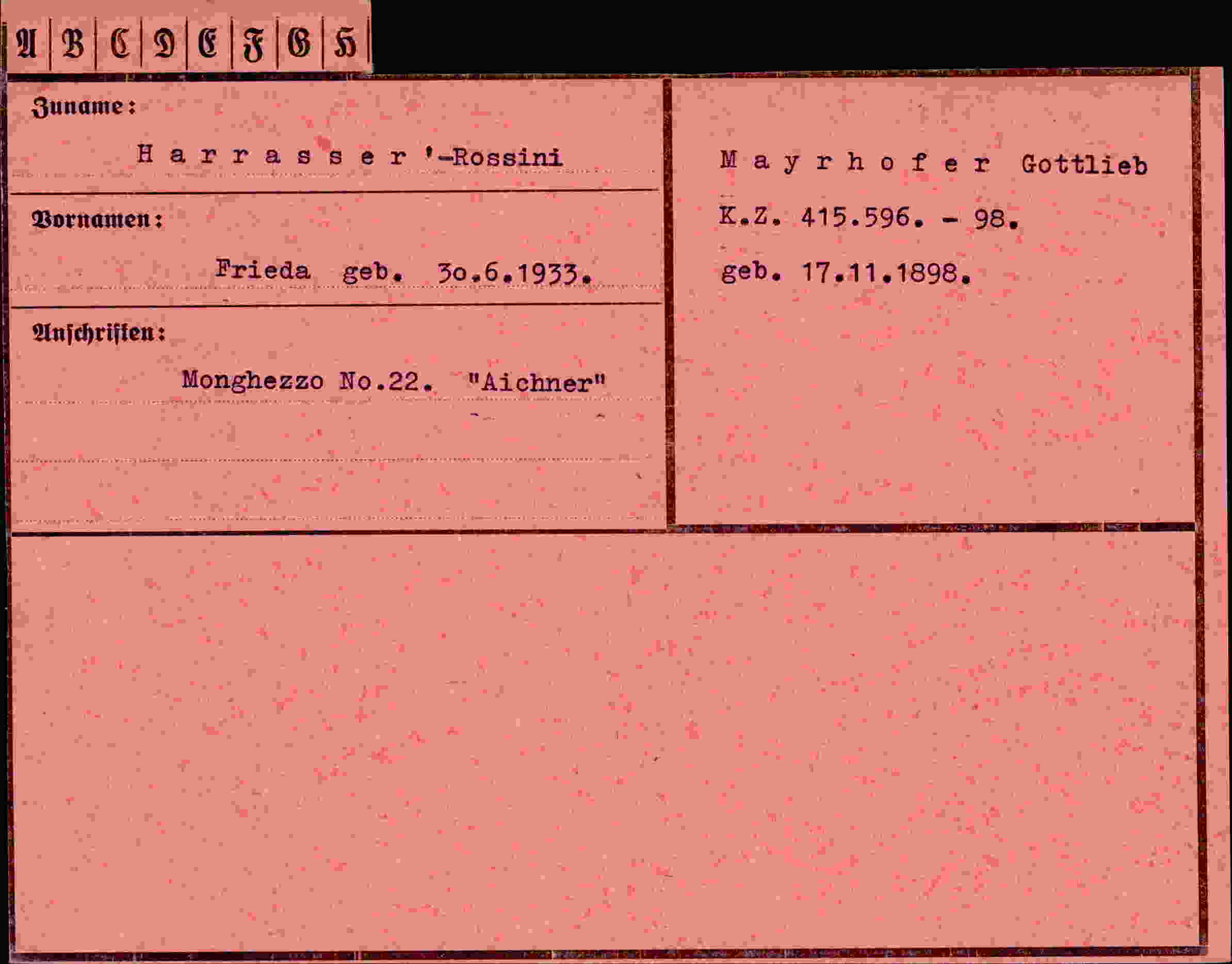 Vorderseite des Dokuments
