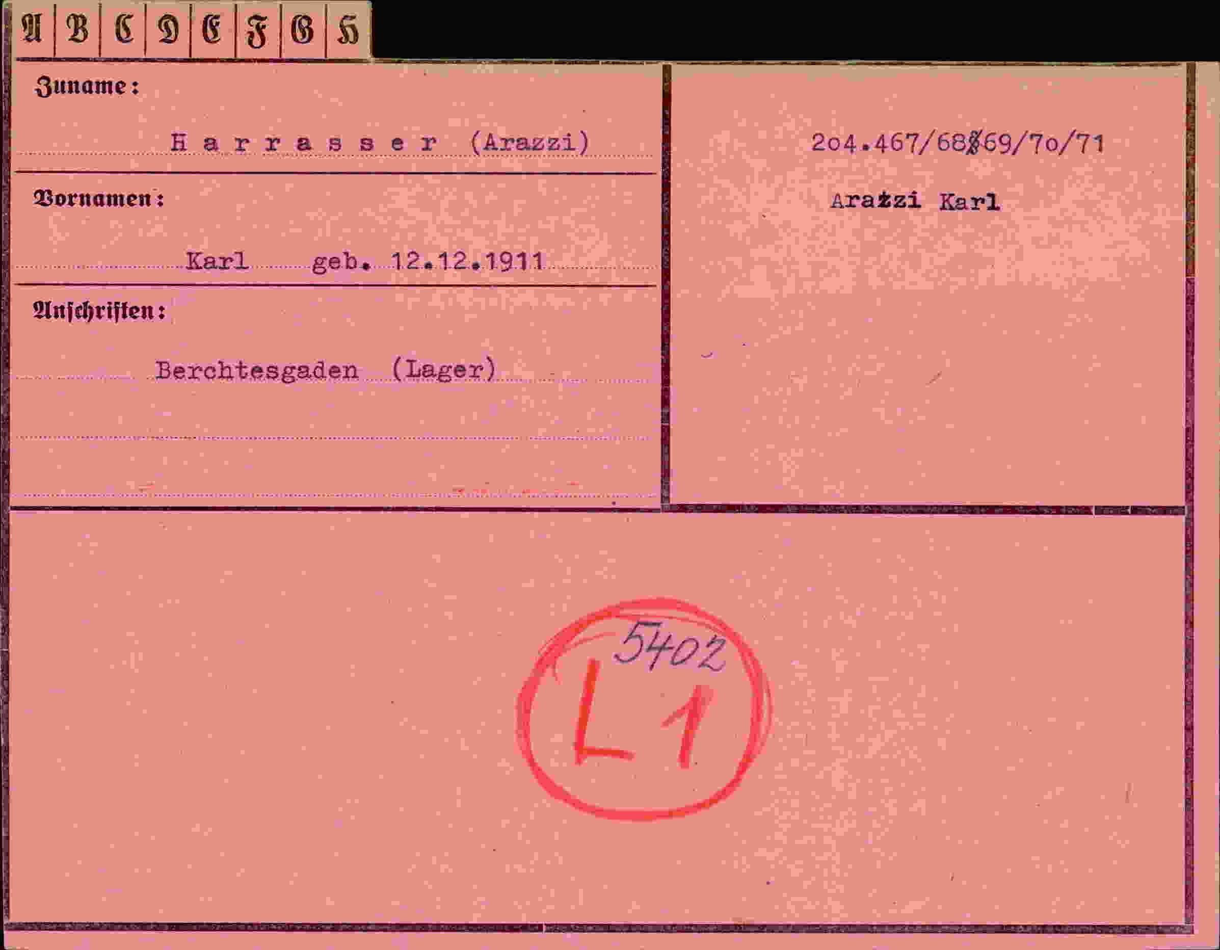 Vorderseite des Dokuments