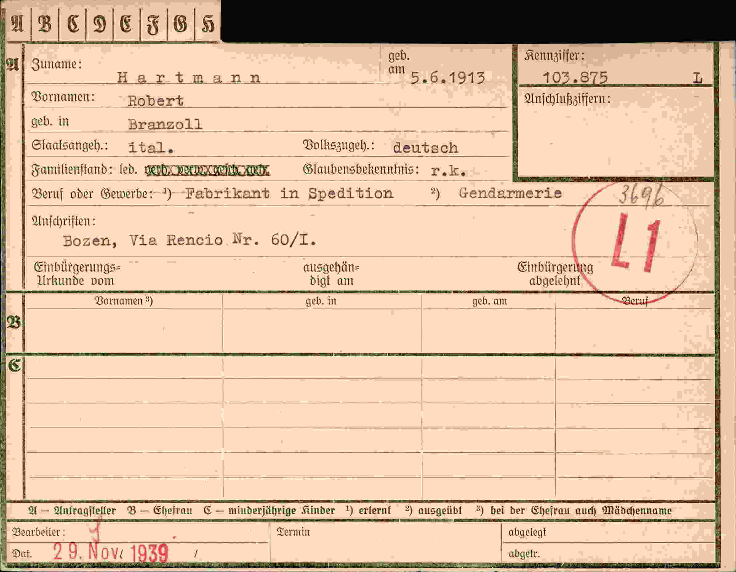 Dokument für Robert Hartmann
