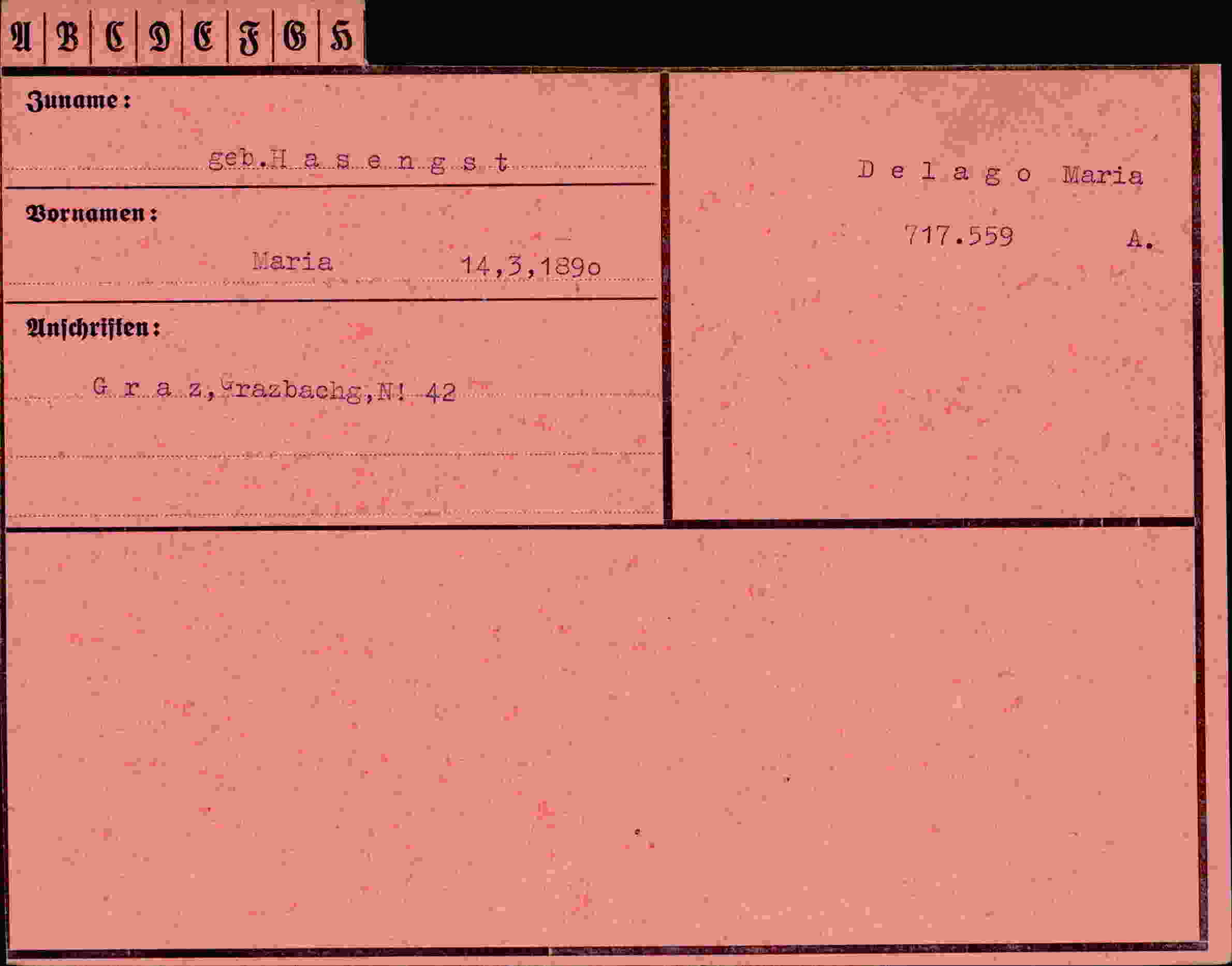 Vorderseite des Dokuments