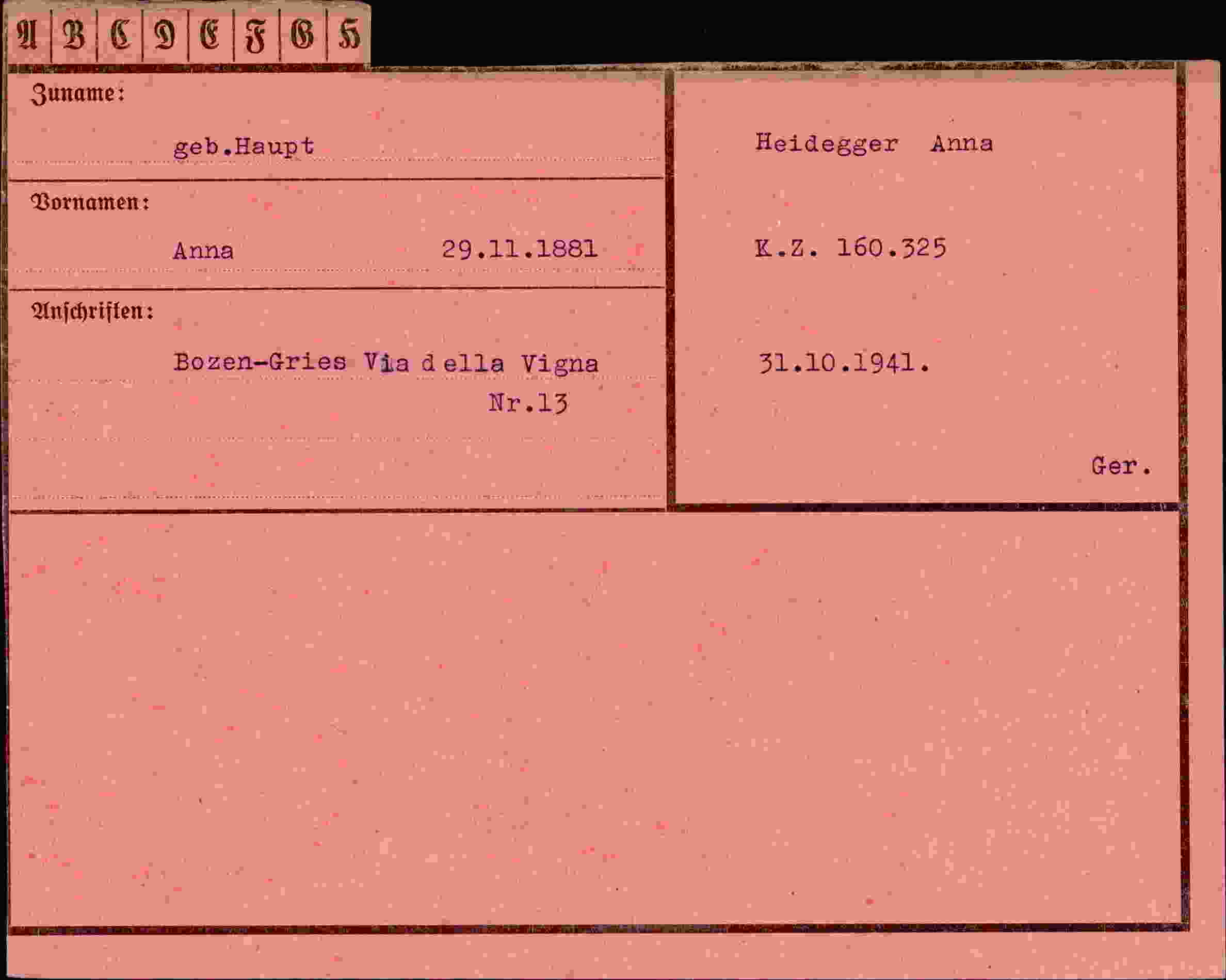 Vorderseite des Dokuments