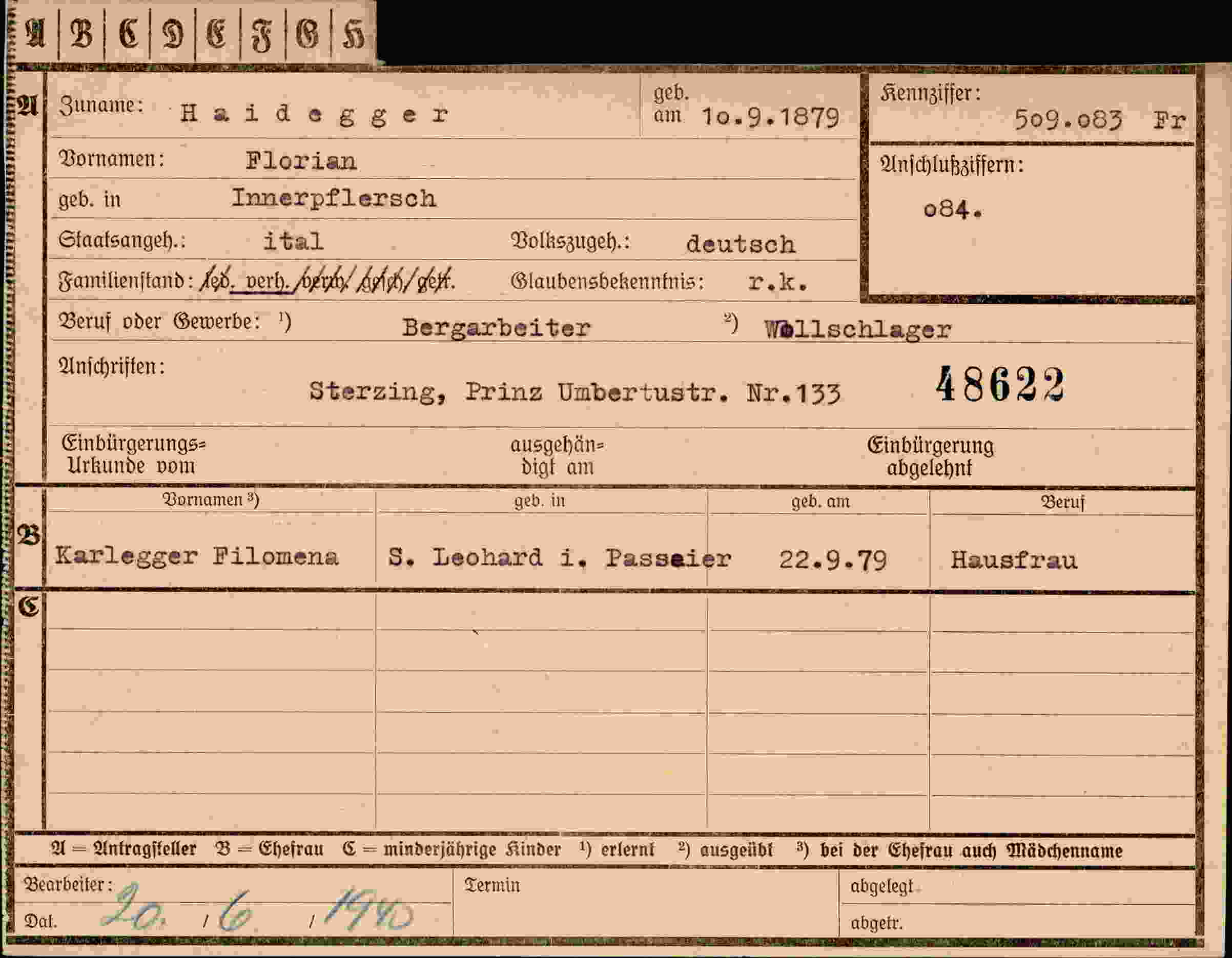 Dokument für Florian Haidegger