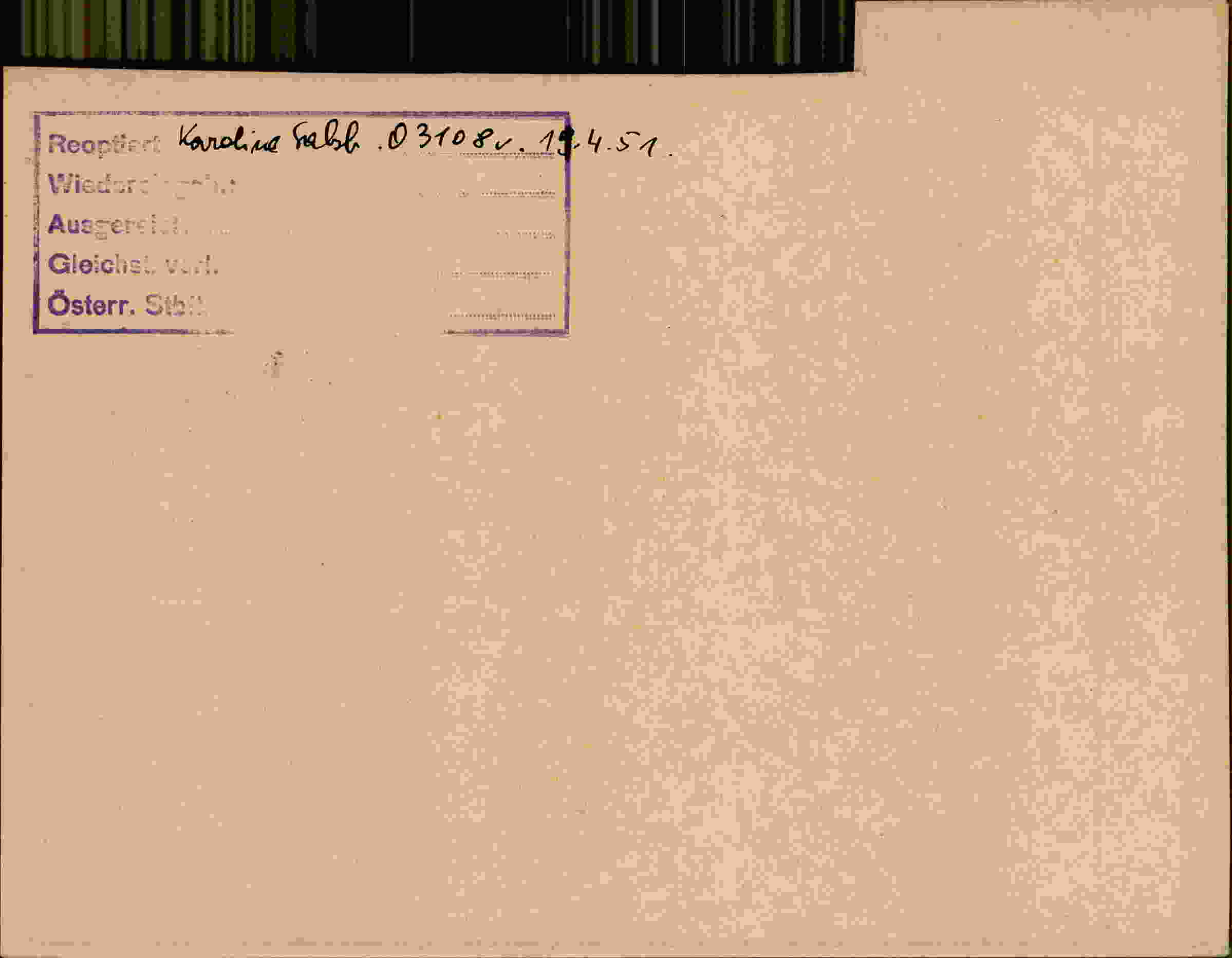 Rückseite des Dokuments