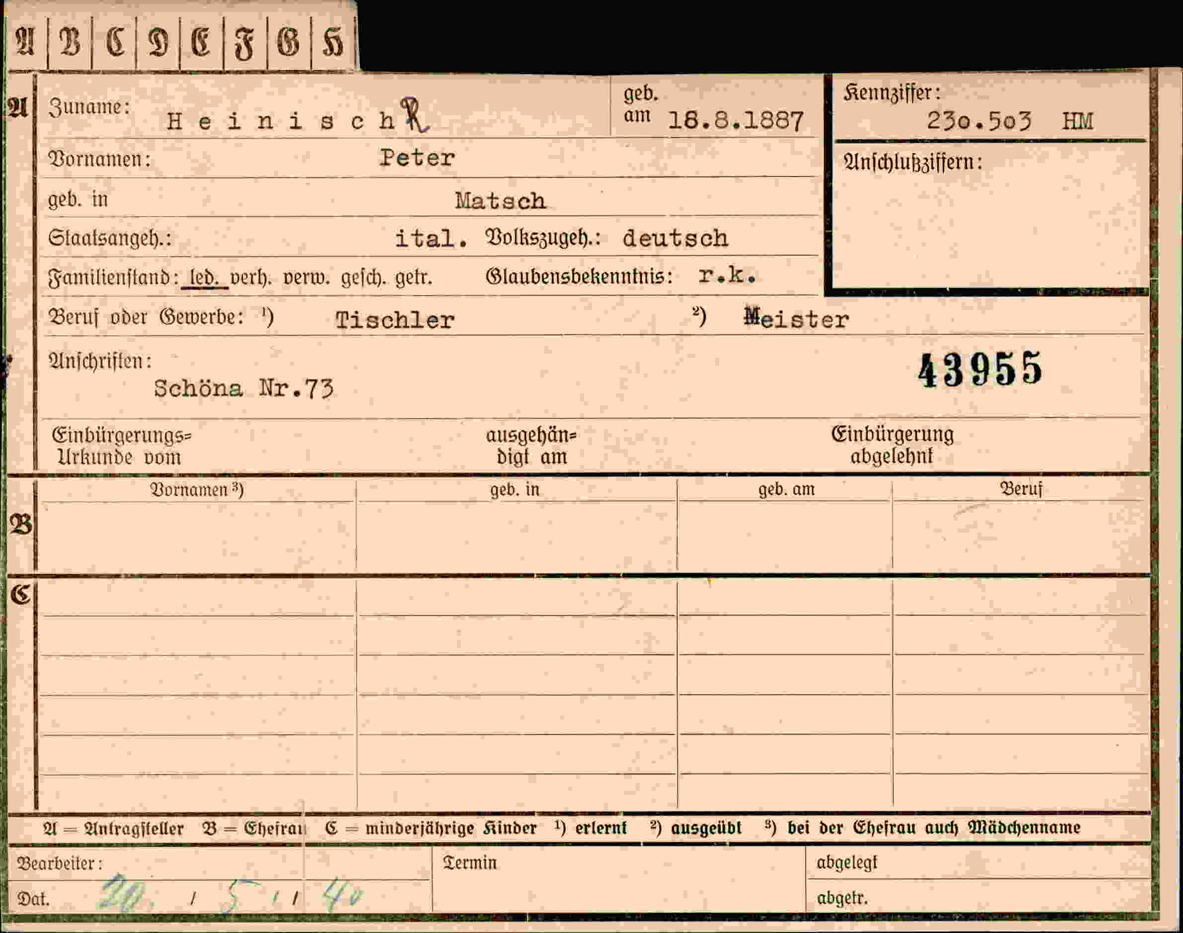Dokument für Peter Heinischk