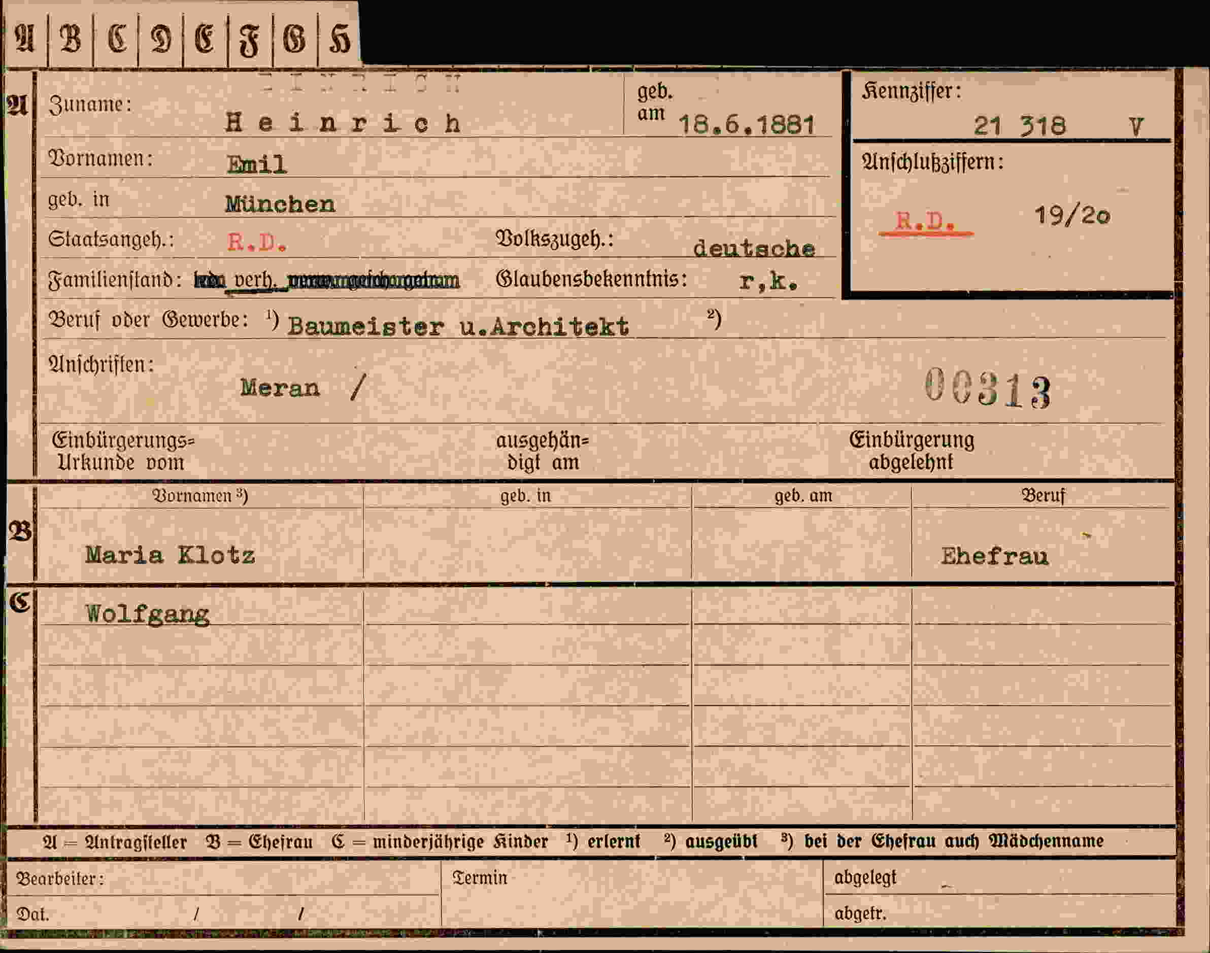 Dokument für Emil Heinrich