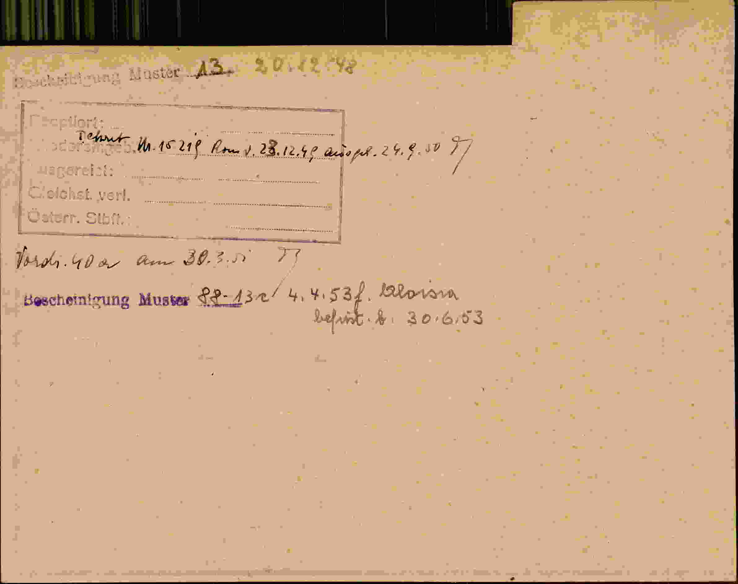 Rückseite des Dokuments