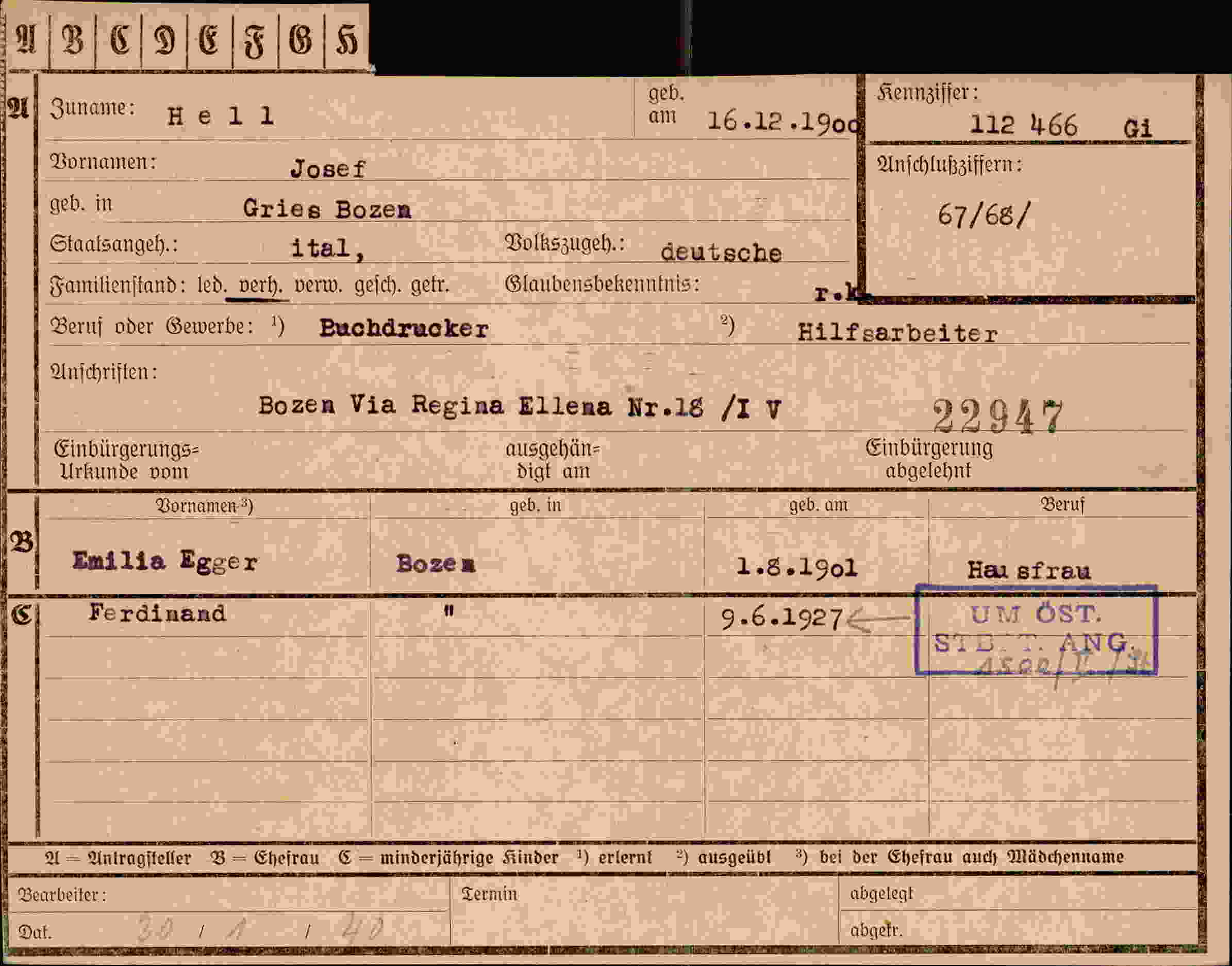 Dokument für Josef Heil
