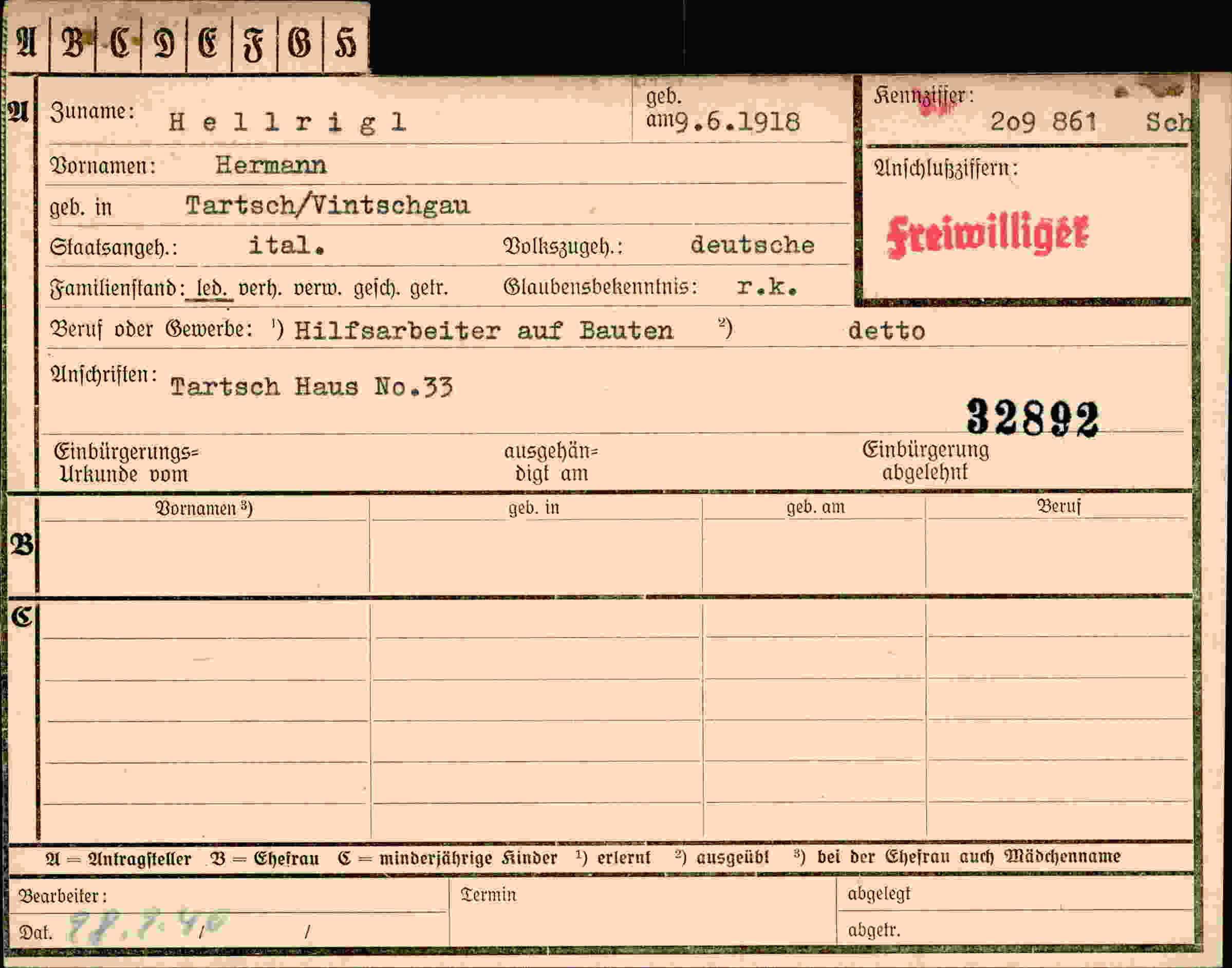 Dokument für Hermann Hellrigl