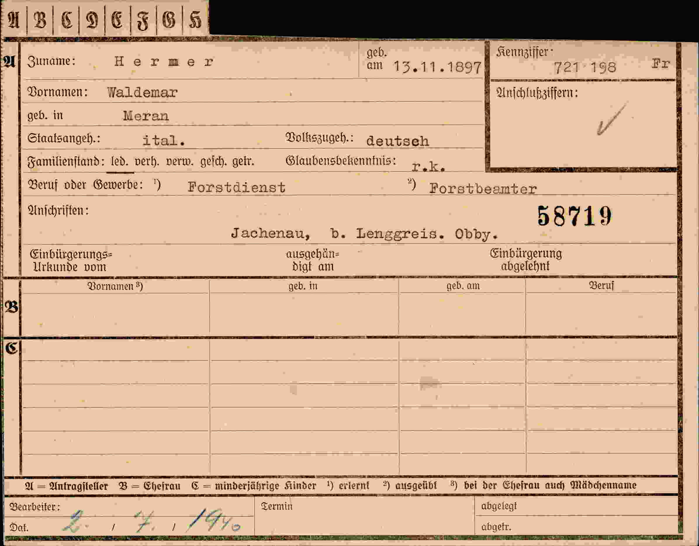 Dokument für Waldemar Hermer