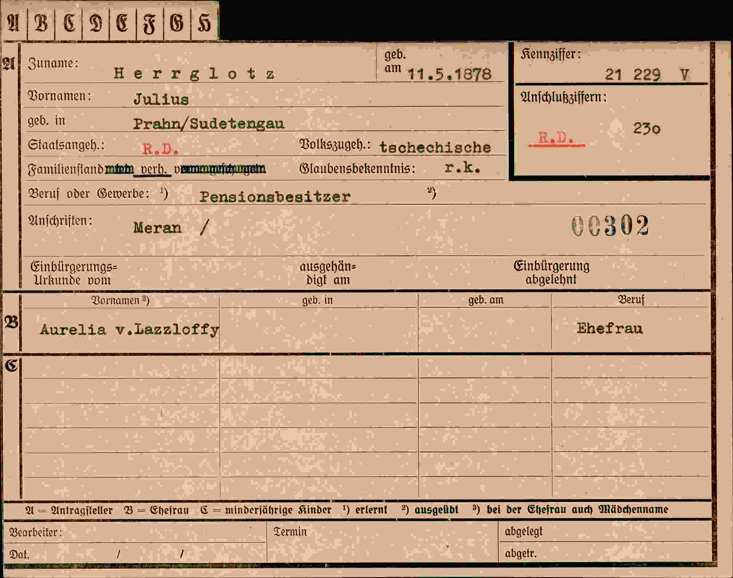 Dokument für Julius Herrglötz