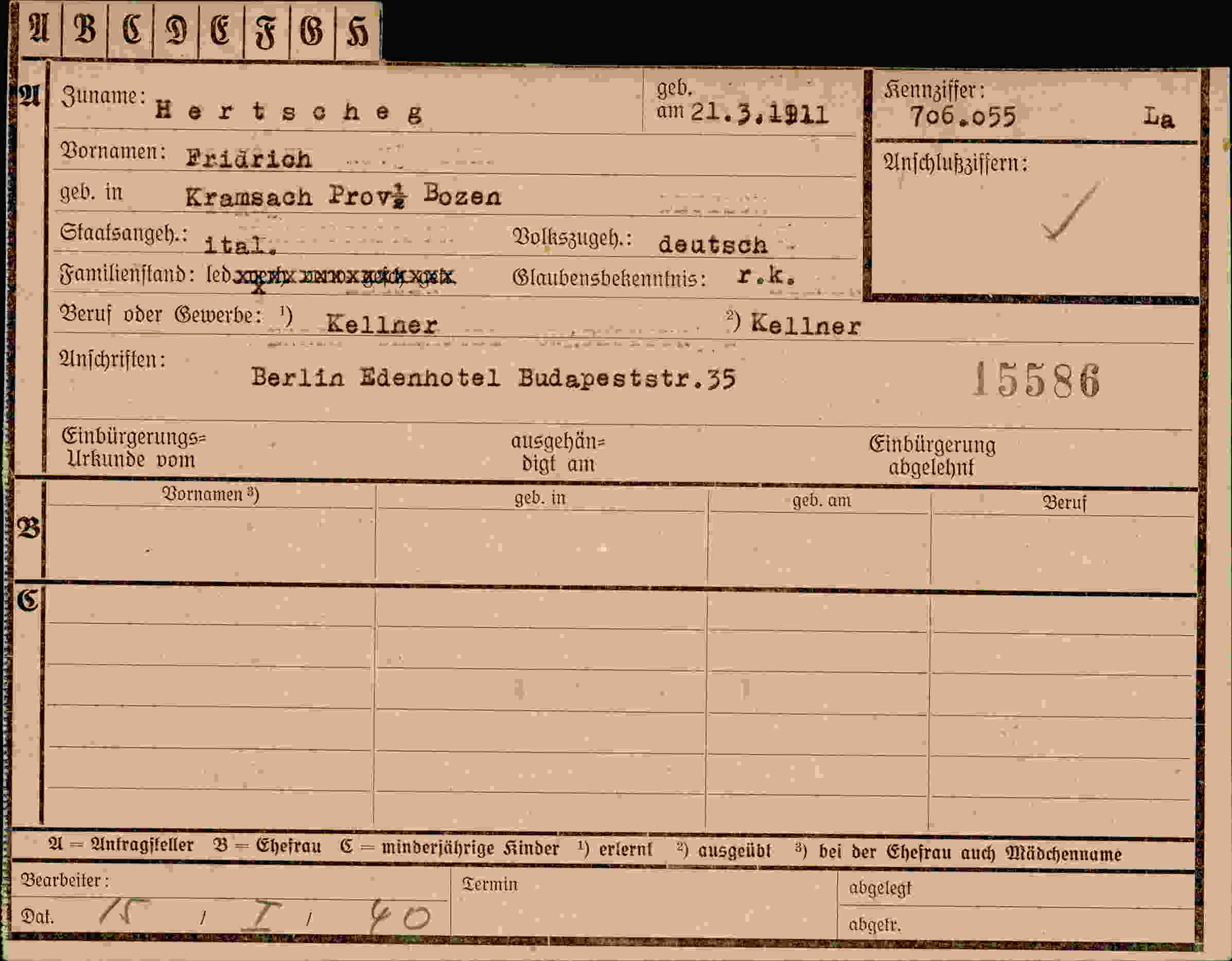 Dokument für Fridrich Hertscheg