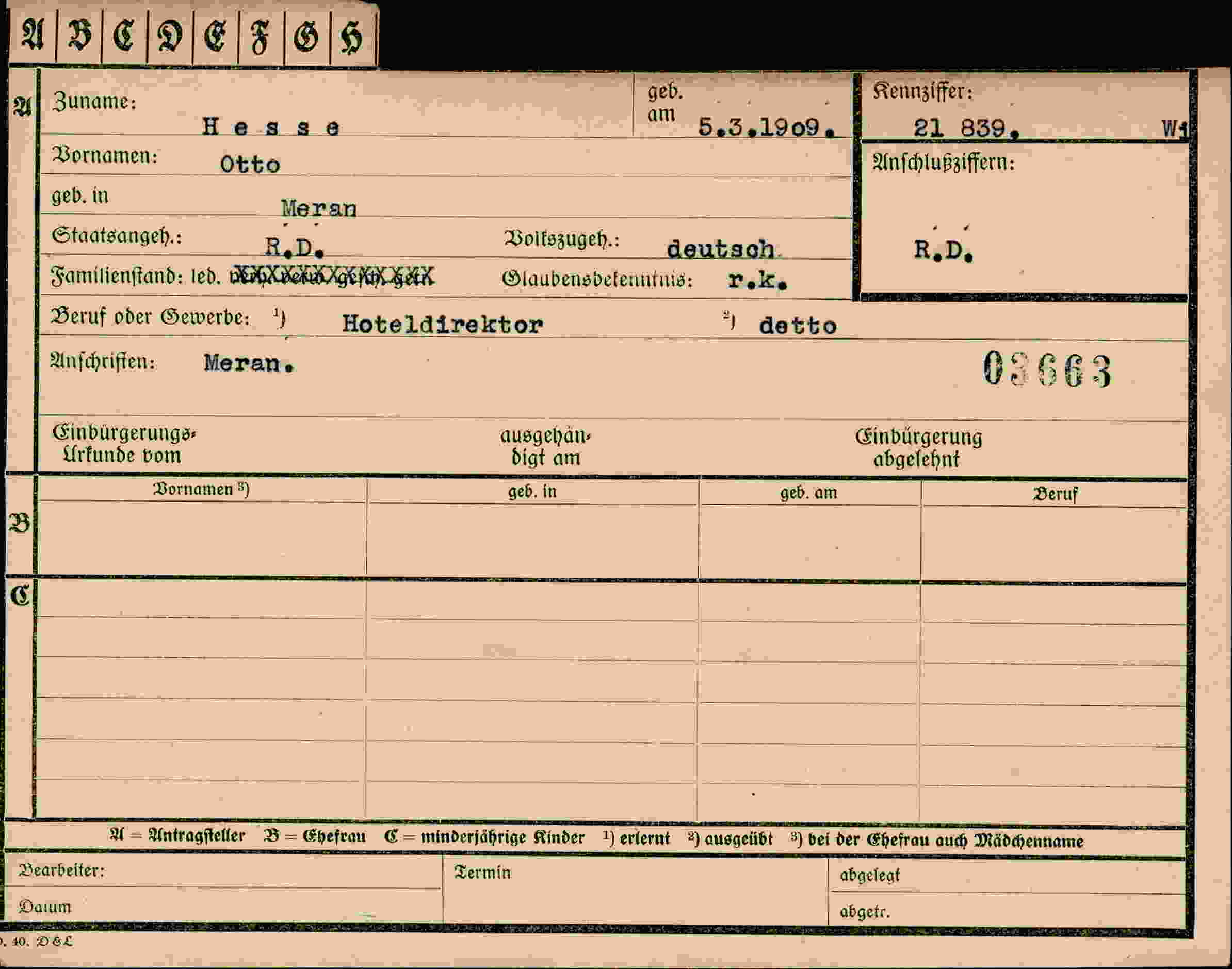 Dokument für Otto Hesse