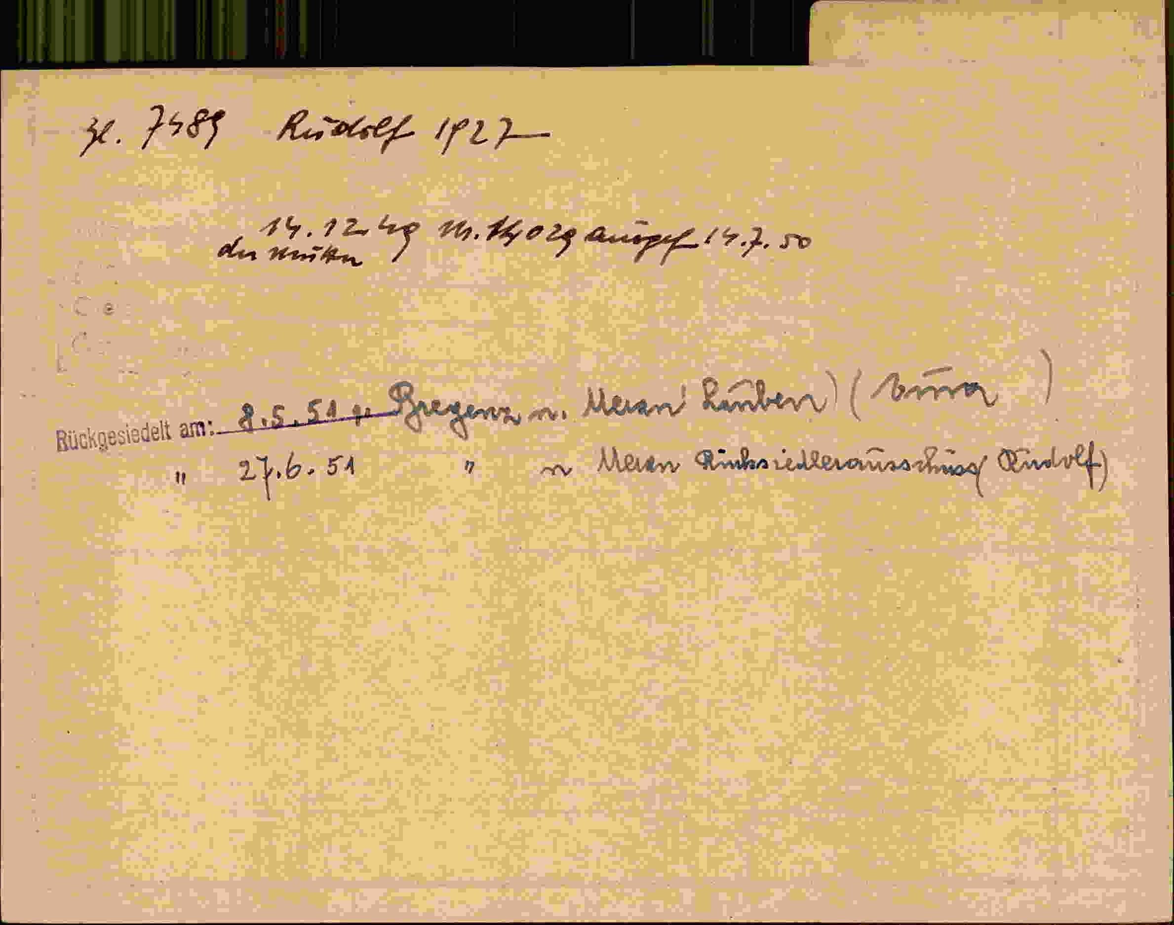 Rückseite des Dokuments