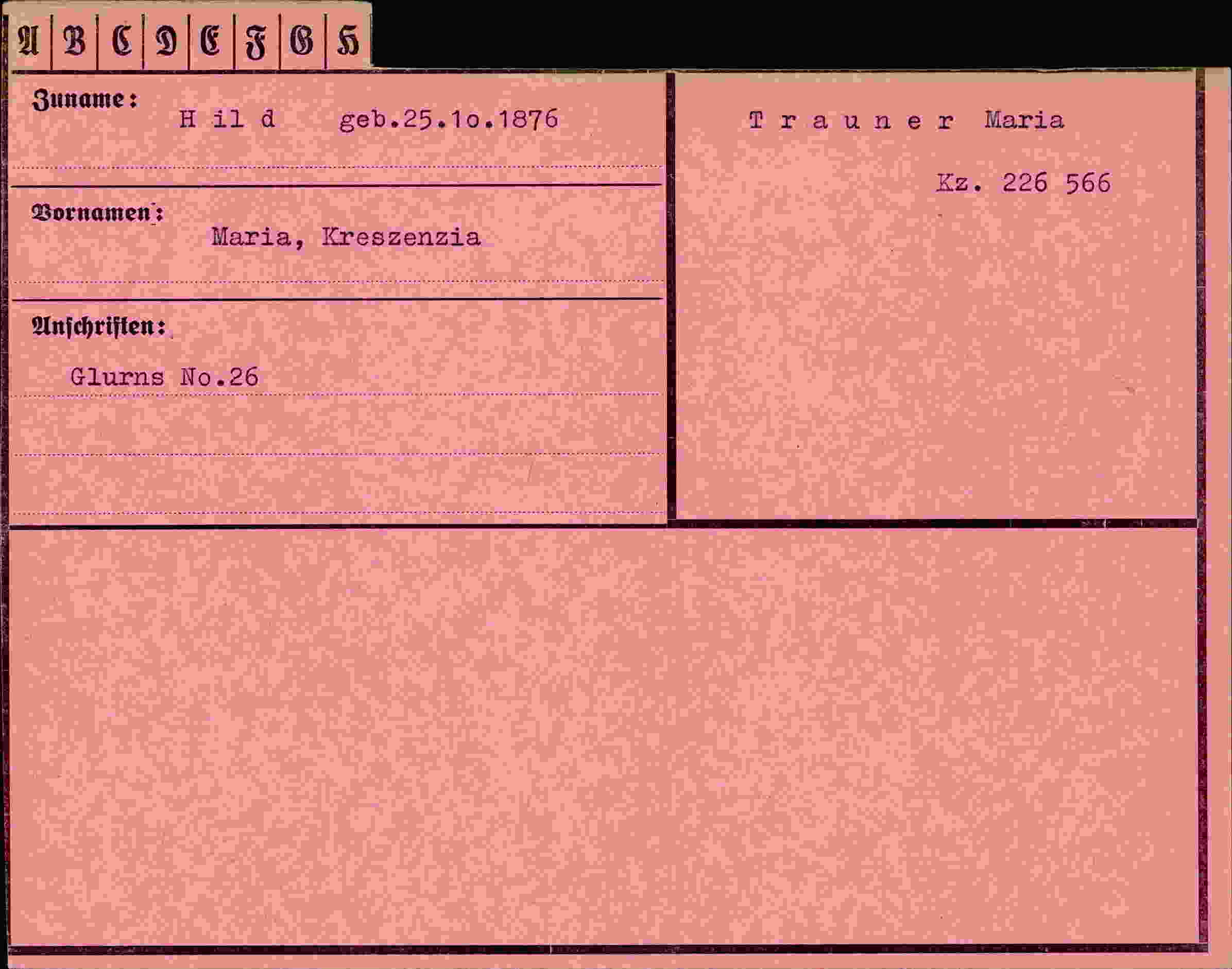 Vorderseite des Dokuments