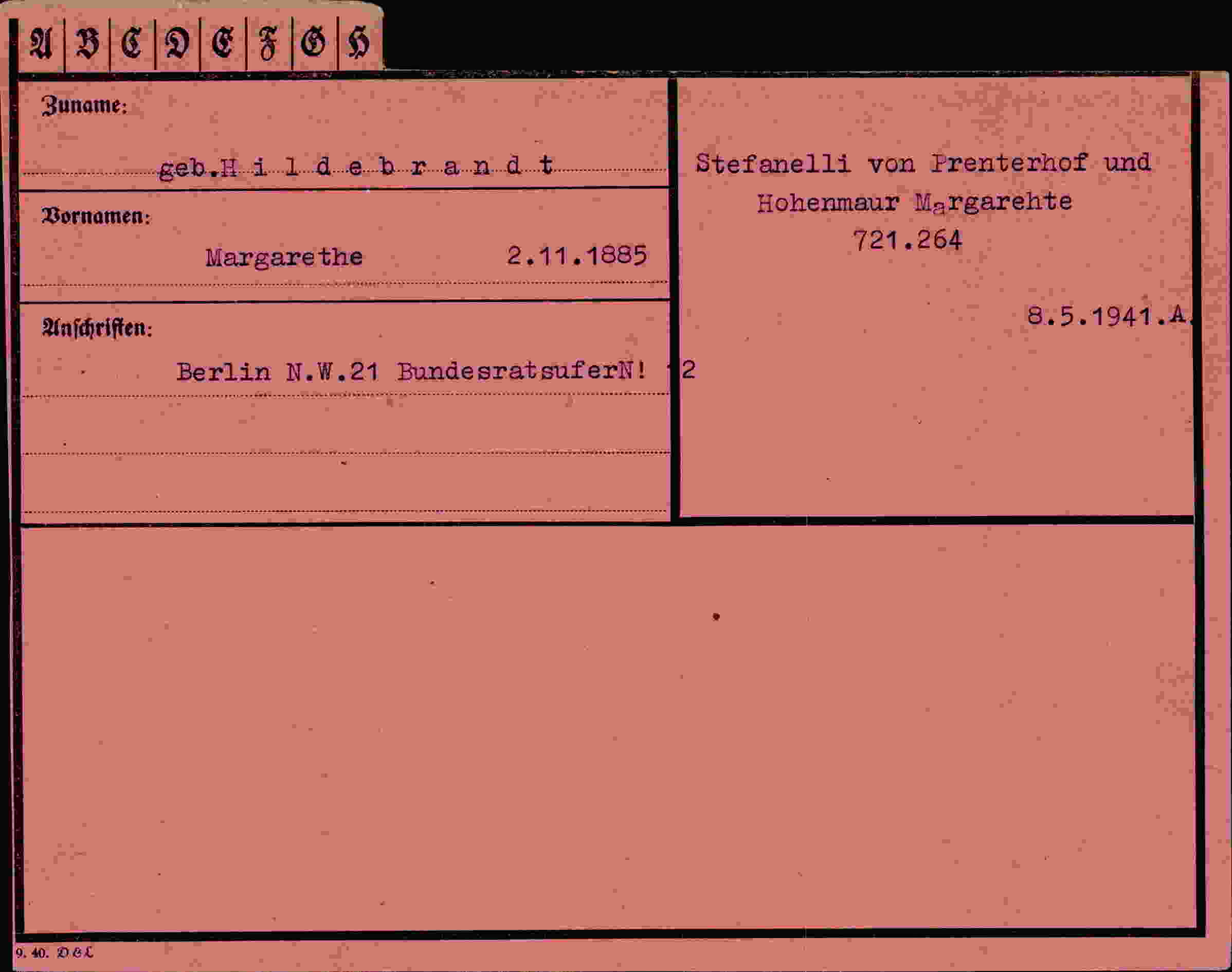 Vorderseite des Dokuments