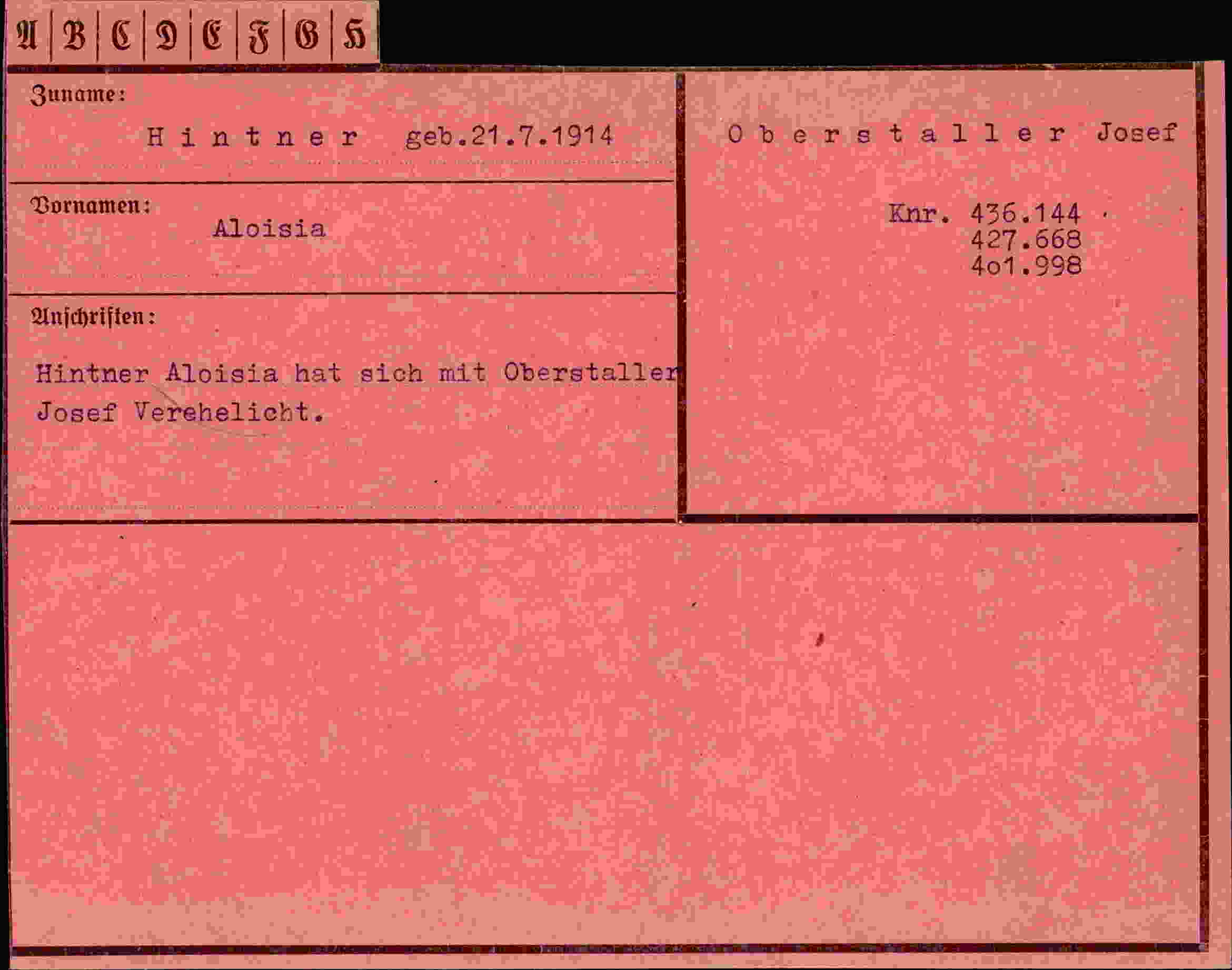 Vorderseite des Dokuments