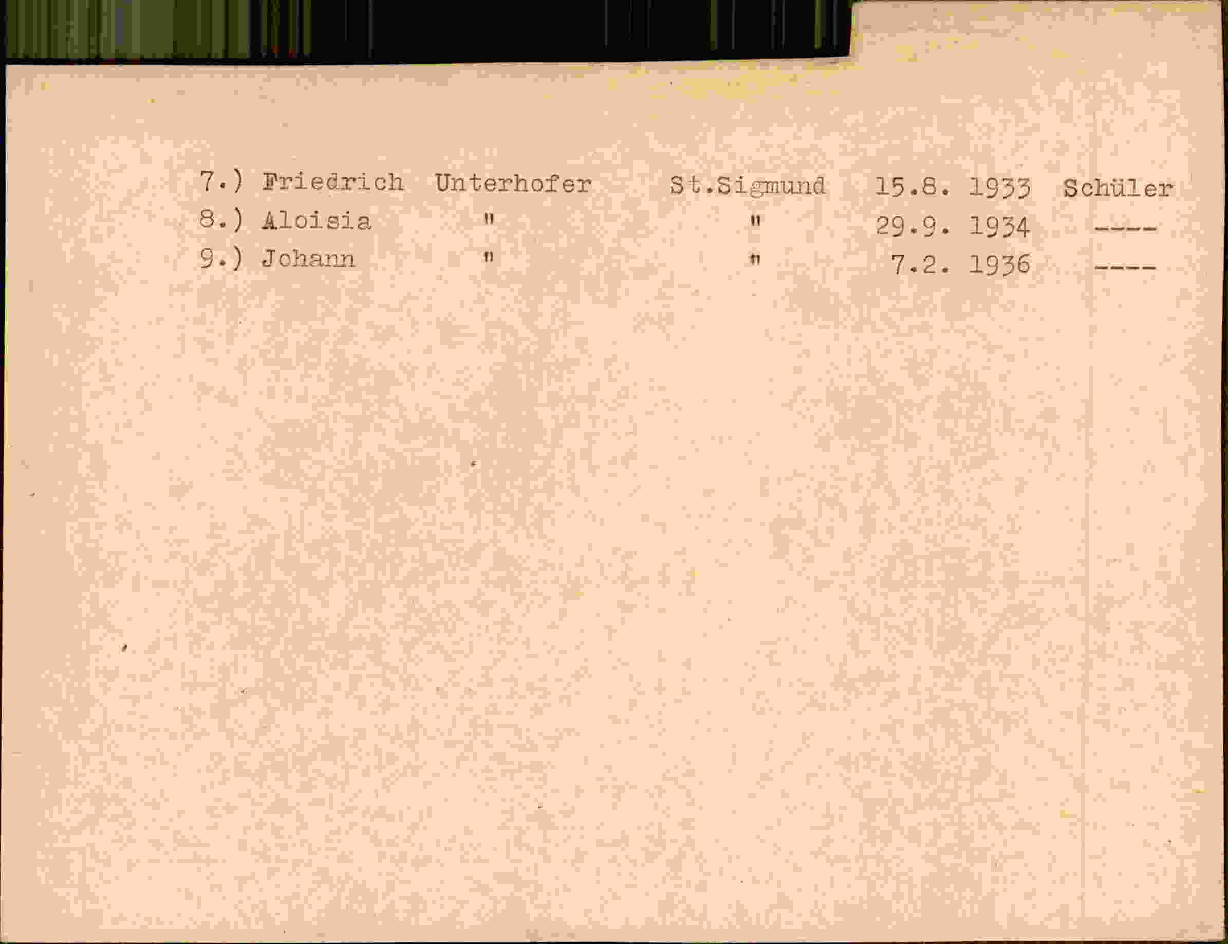 Rückseite des Dokuments