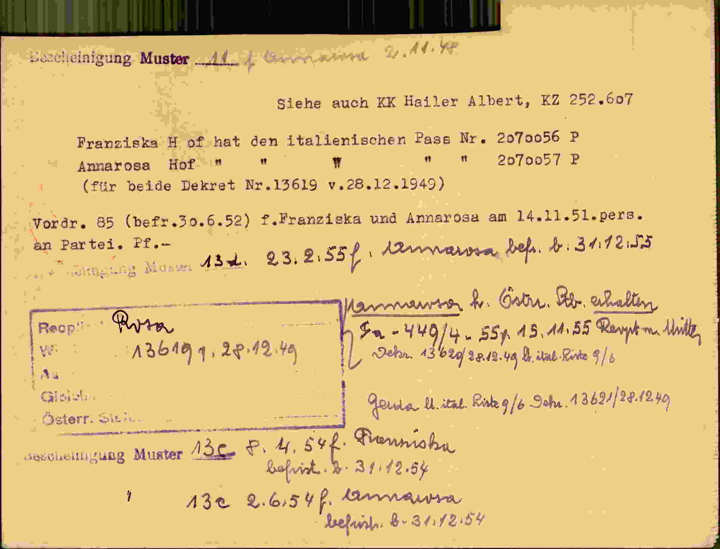 Rückseite des Dokuments