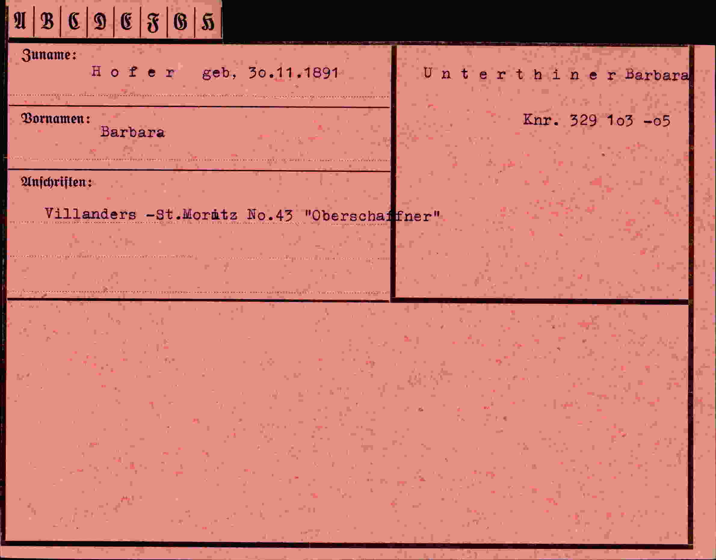 Vorderseite des Dokuments