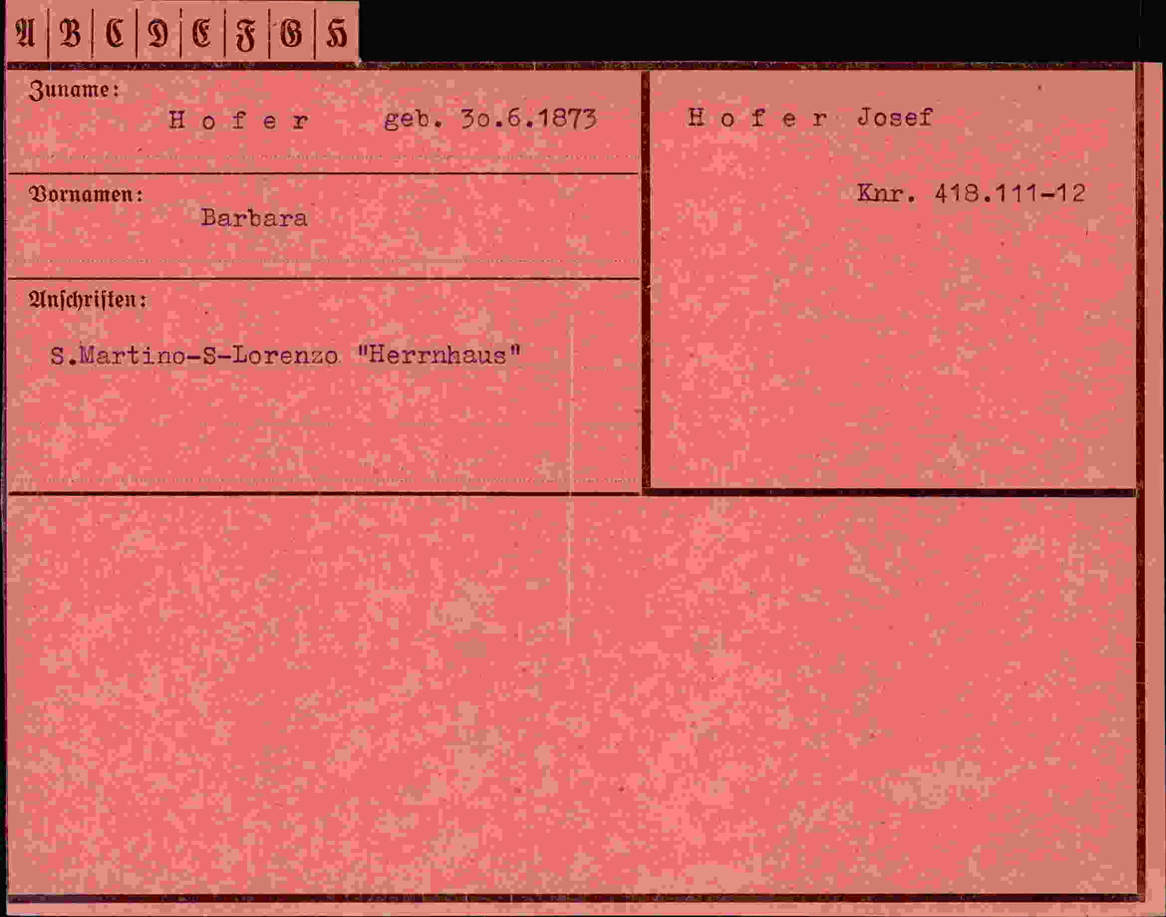 Vorderseite des Dokuments