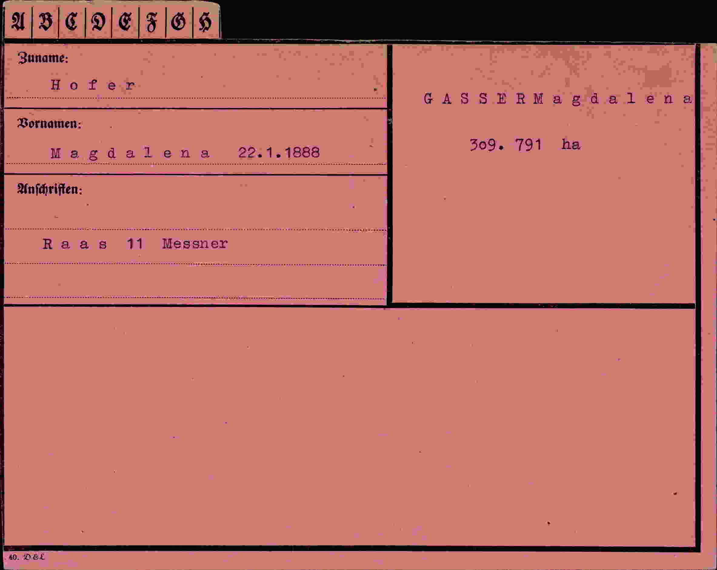 Vorderseite des Dokuments