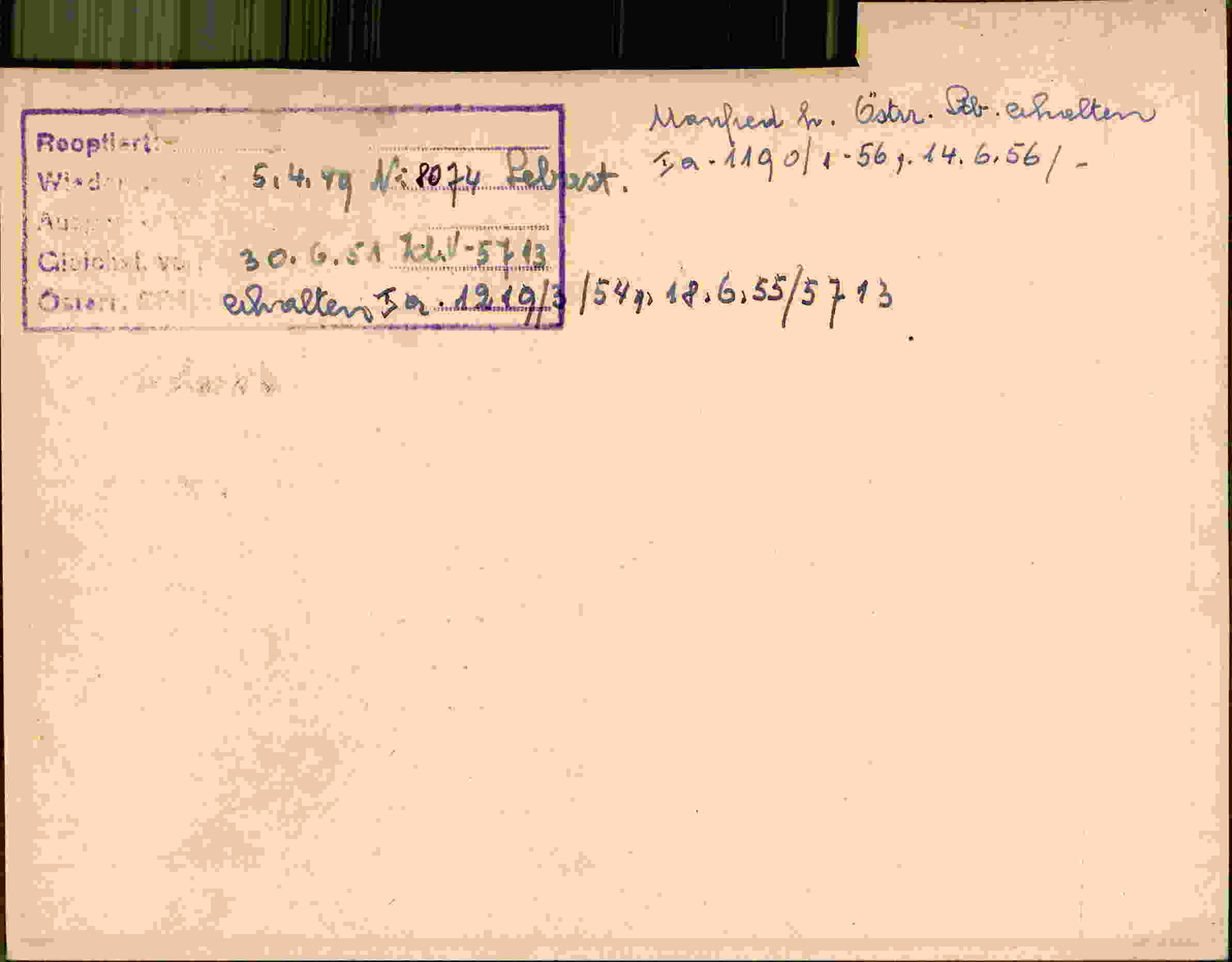 Rückseite des Dokuments
