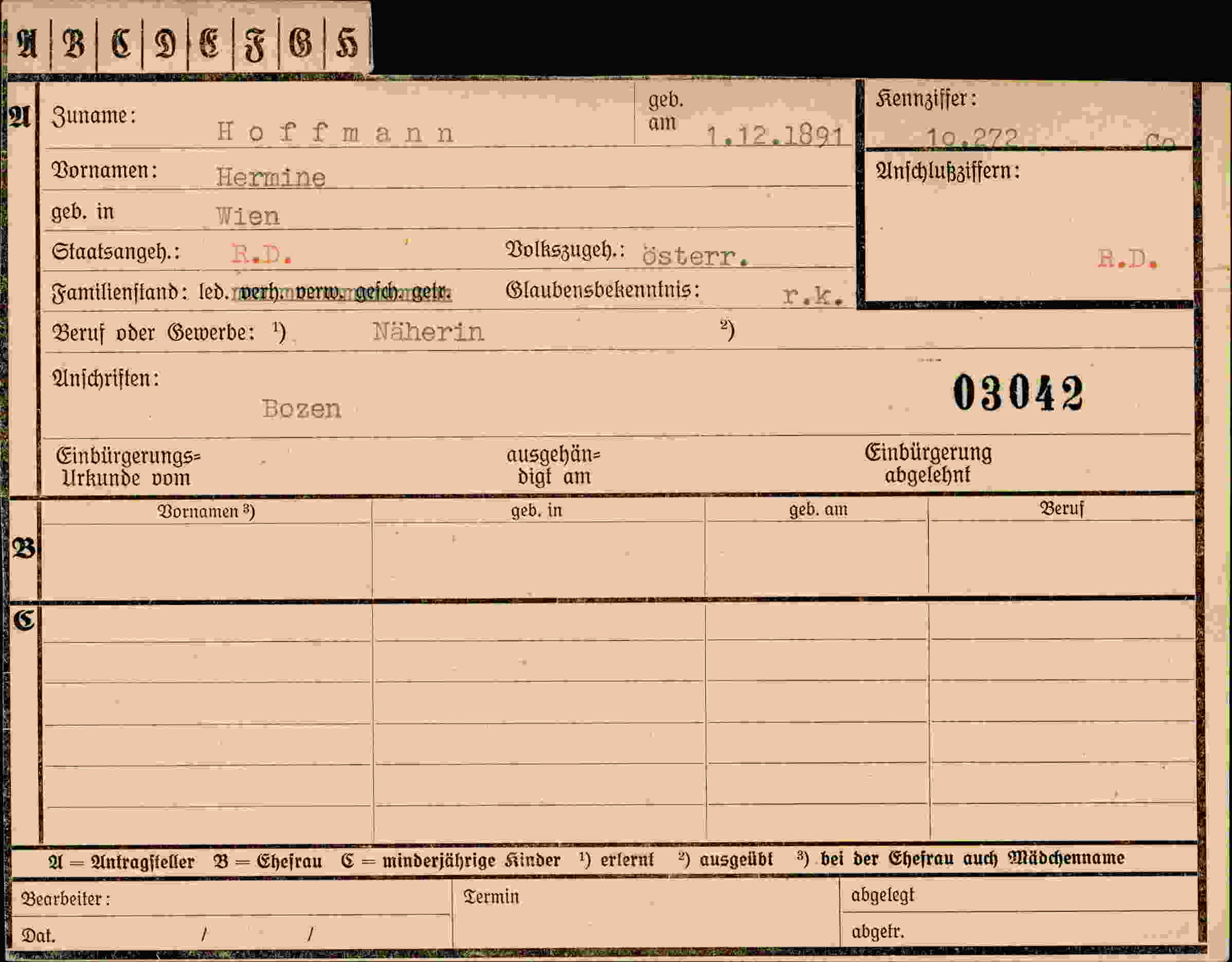 Dokument für Hermine Hoffmann