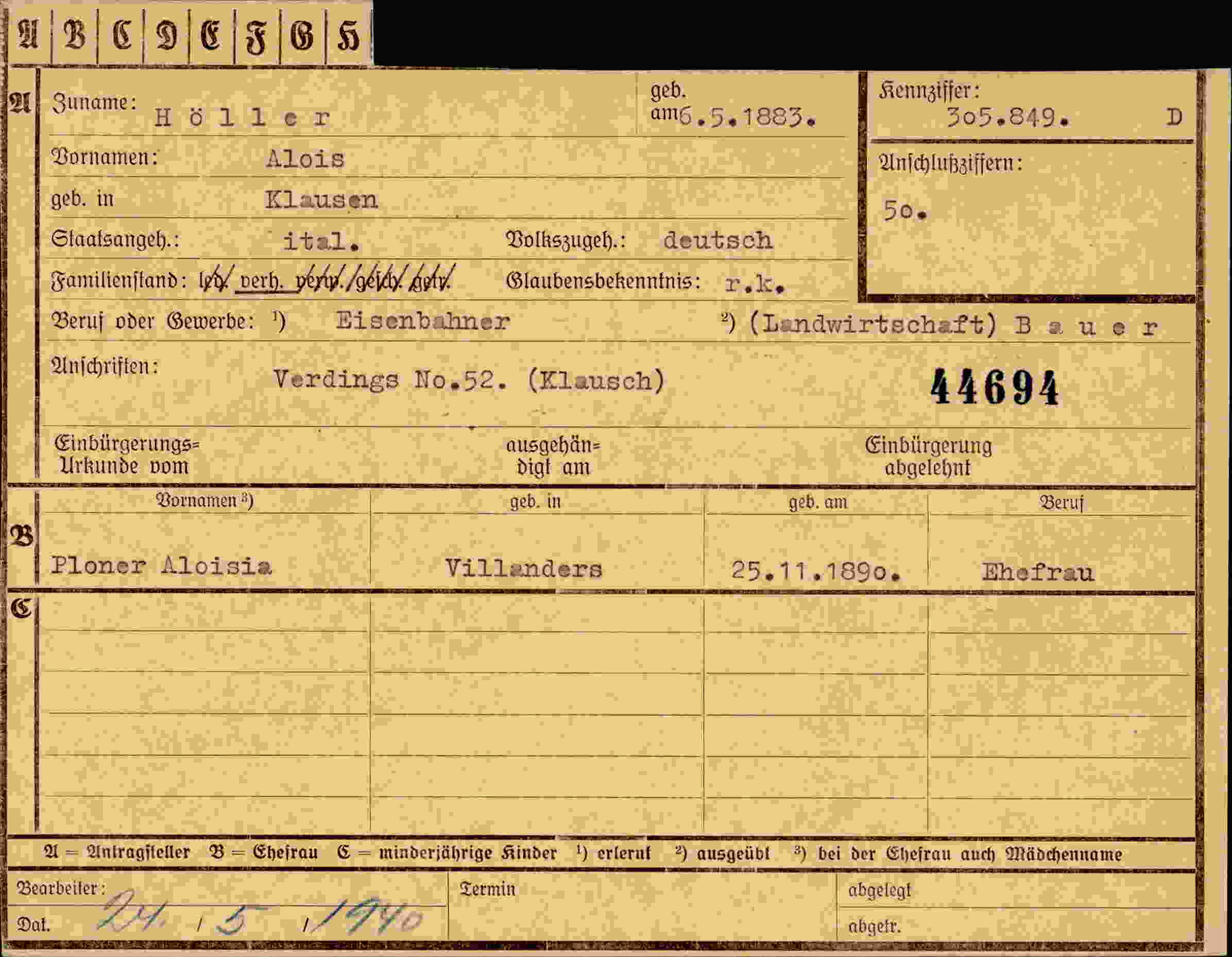 Dokument für Alois Höller
