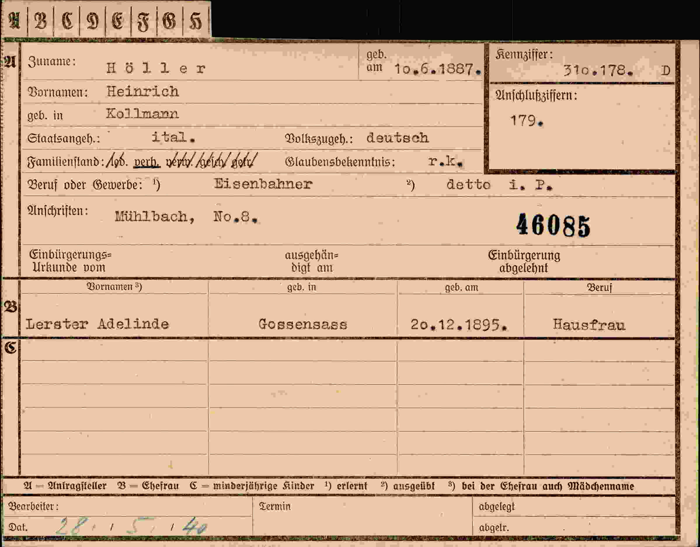Dokument für Heinrich Höller