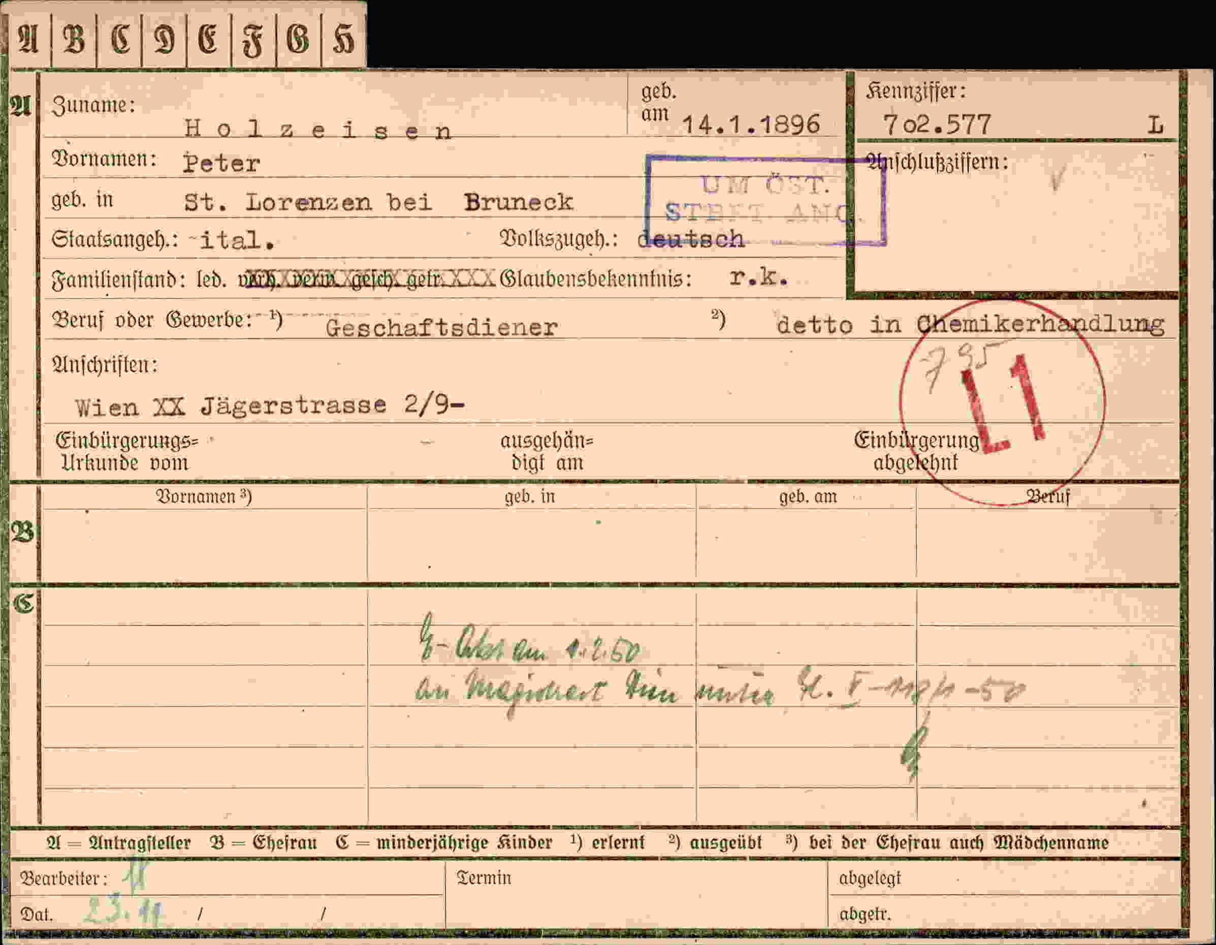 Dokument für Peter Holze