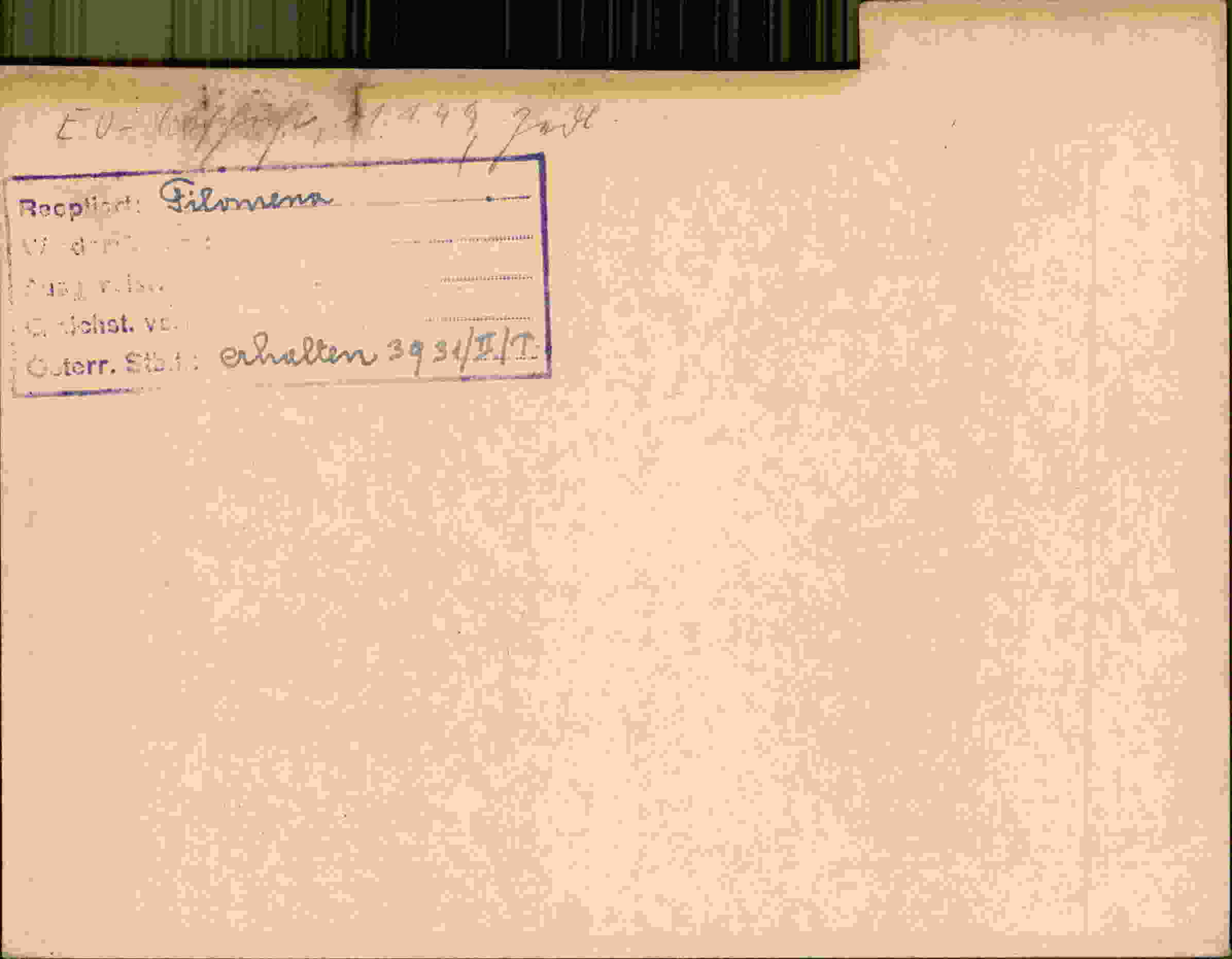 Rückseite des Dokuments
