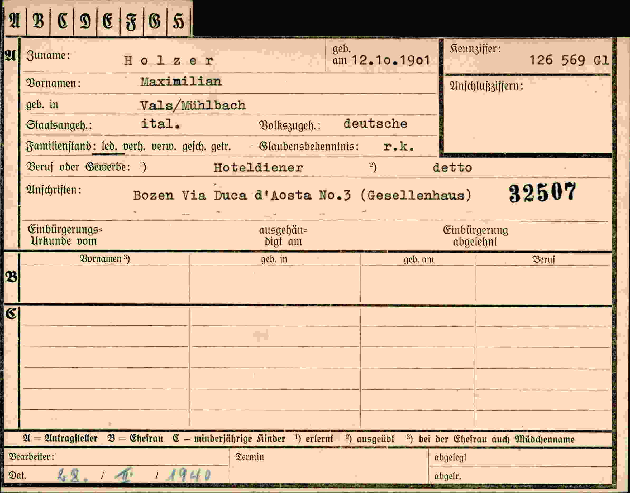 Dokument für Maximilian Holzer
