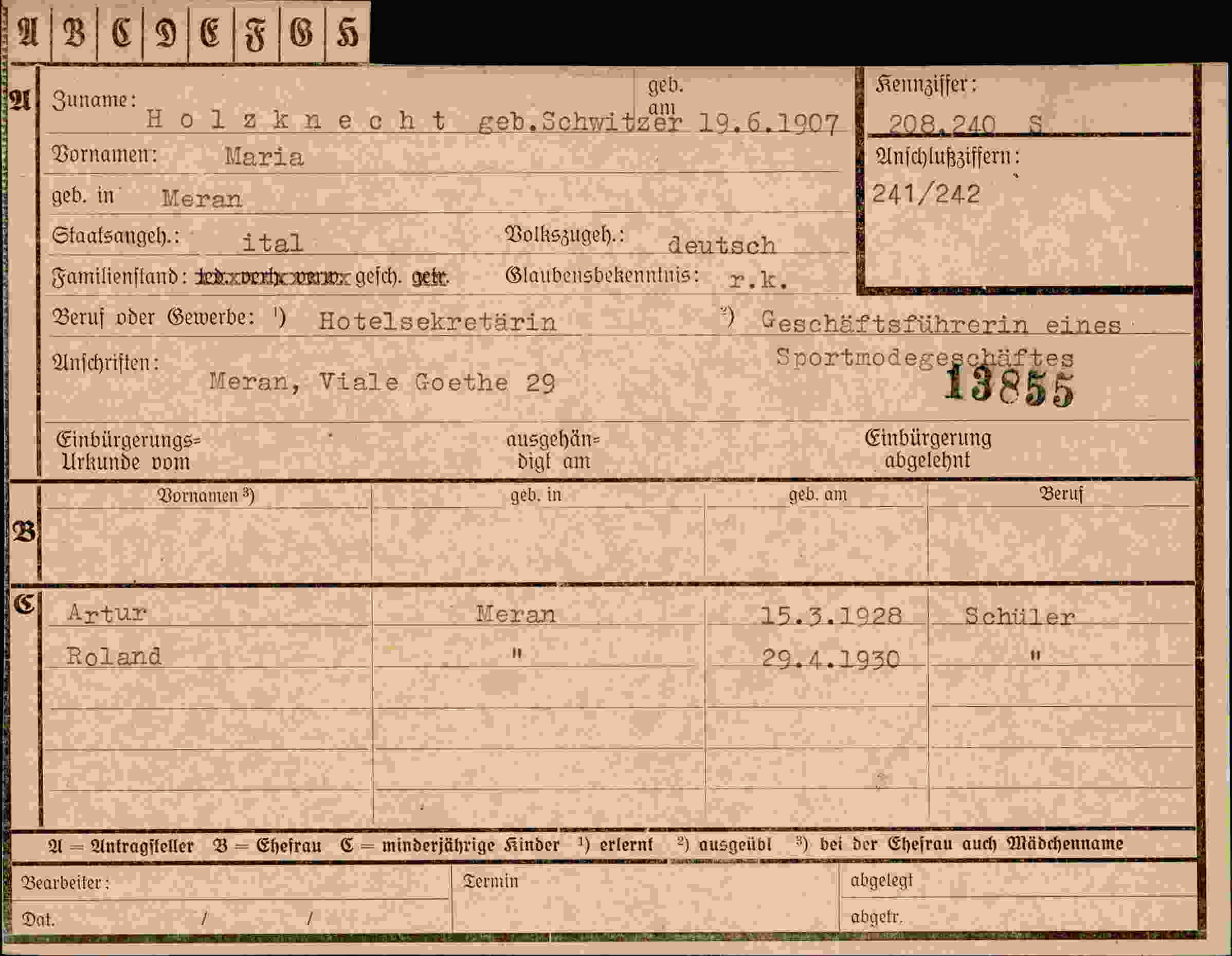 Vorderseite des Dokuments
