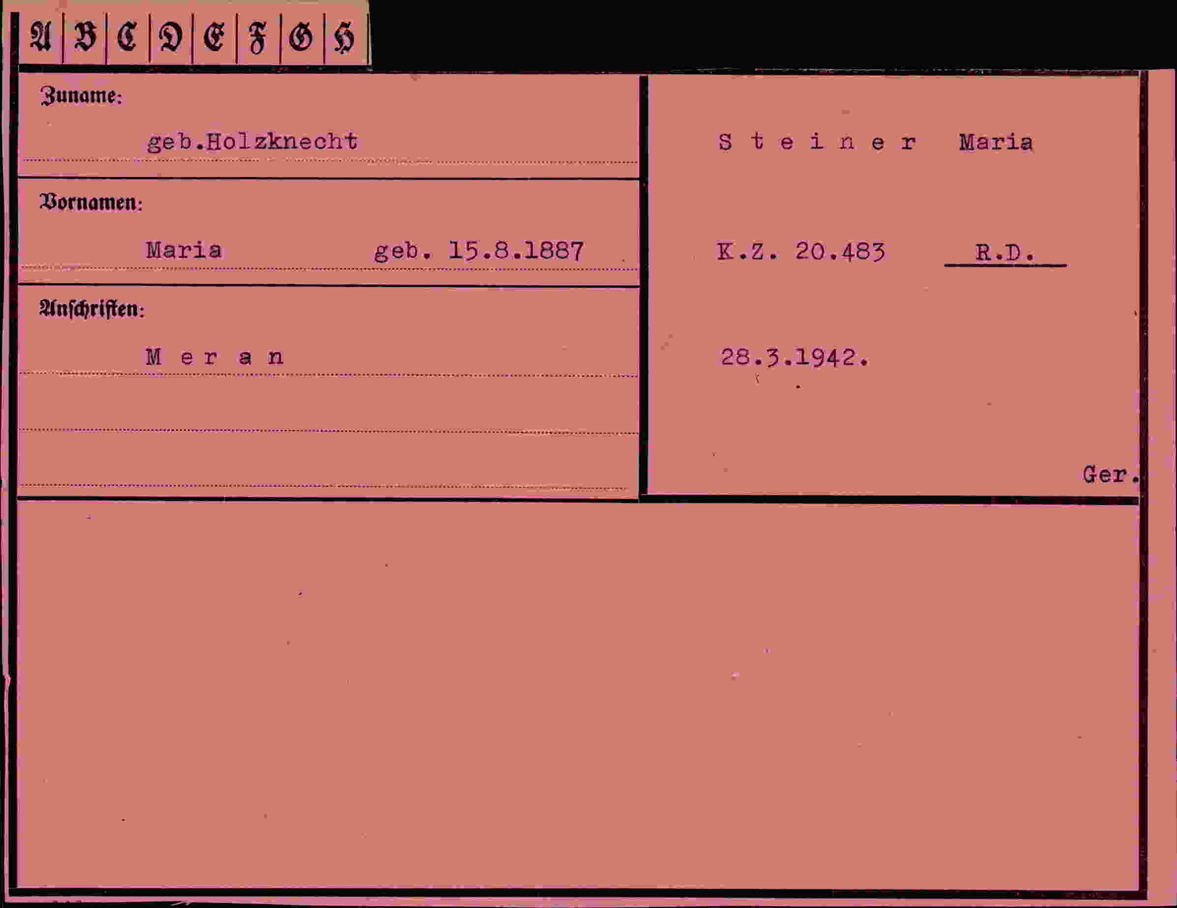 Vorderseite des Dokuments
