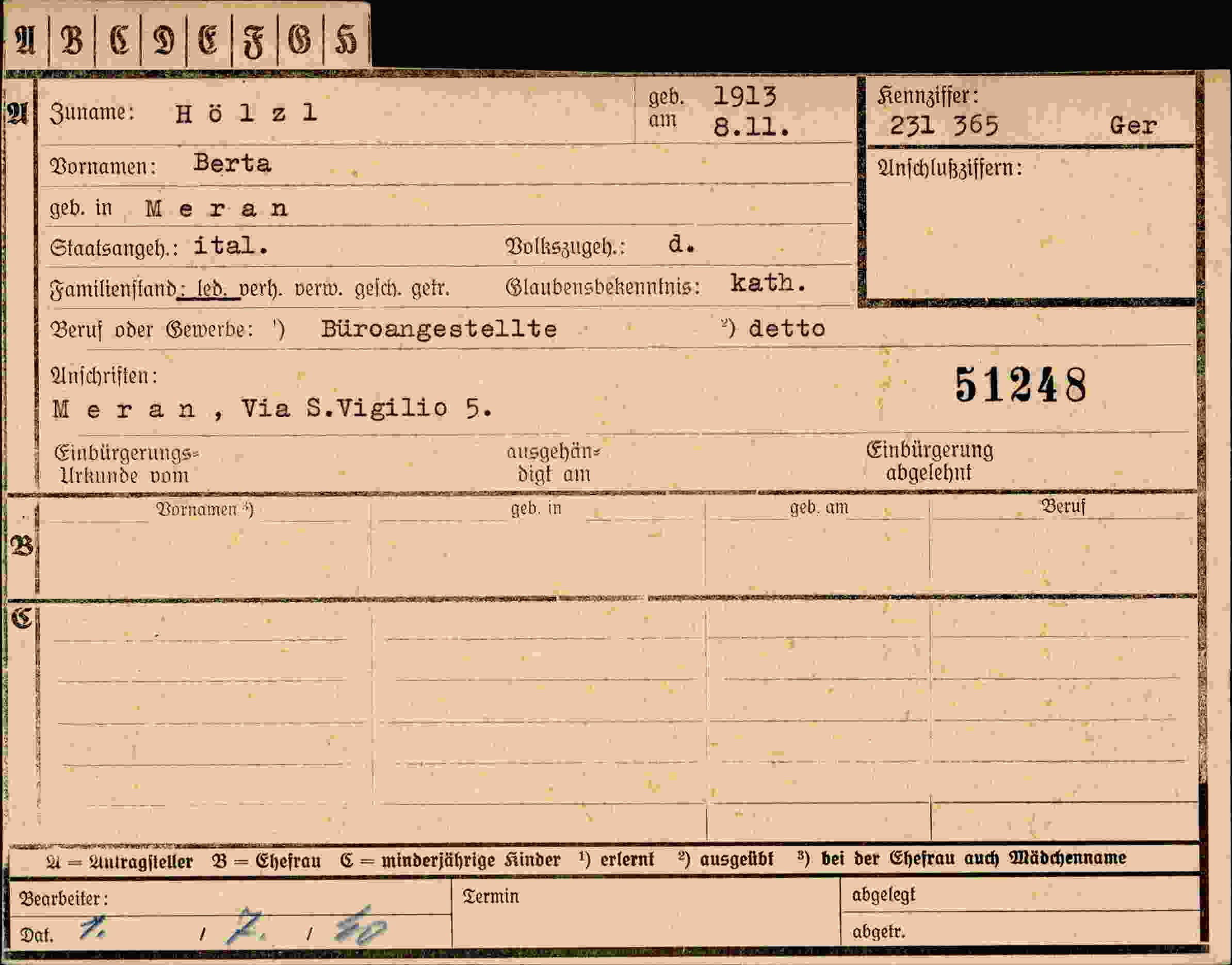 Vorderseite des Dokuments