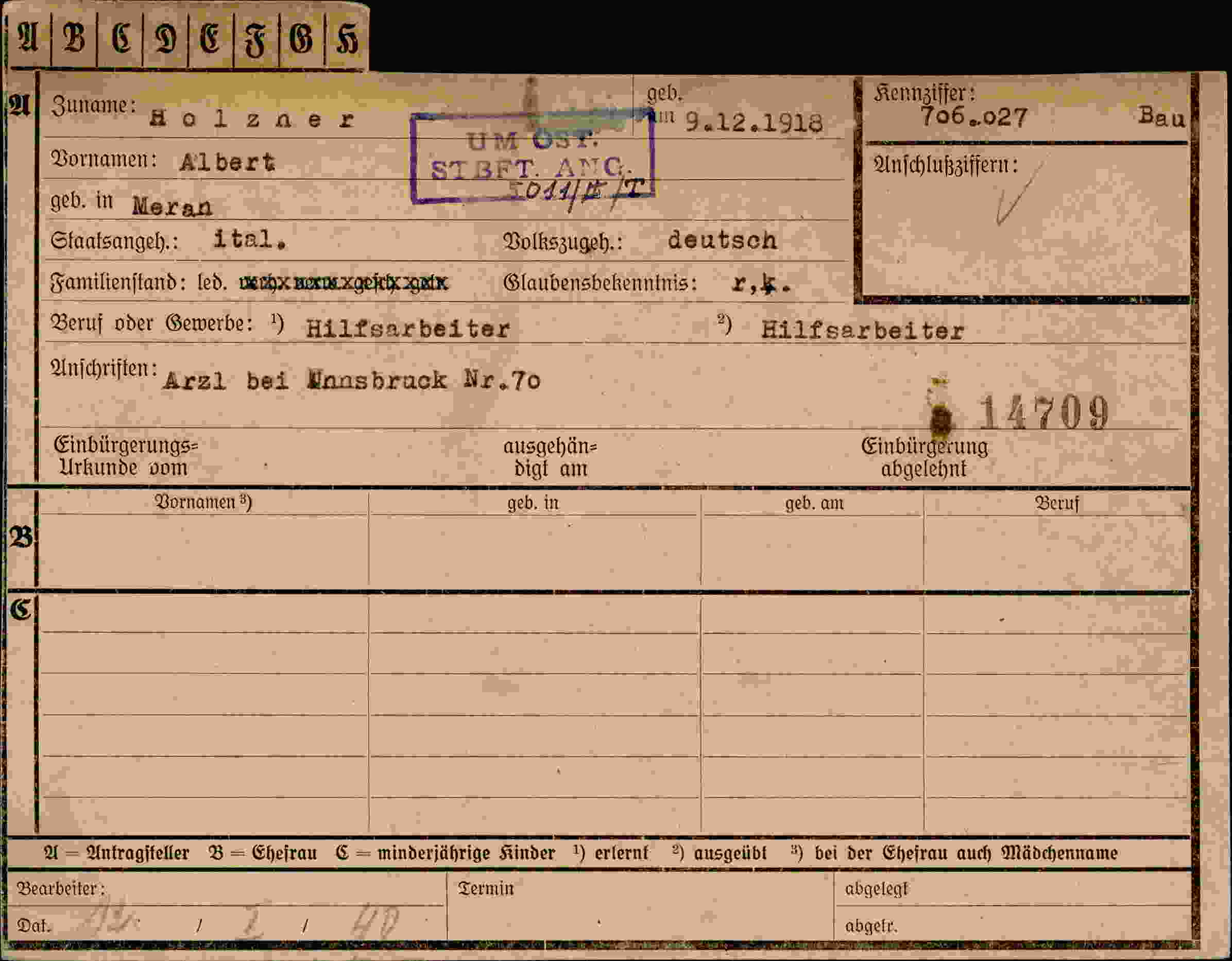 Dokument für Albert Holzher