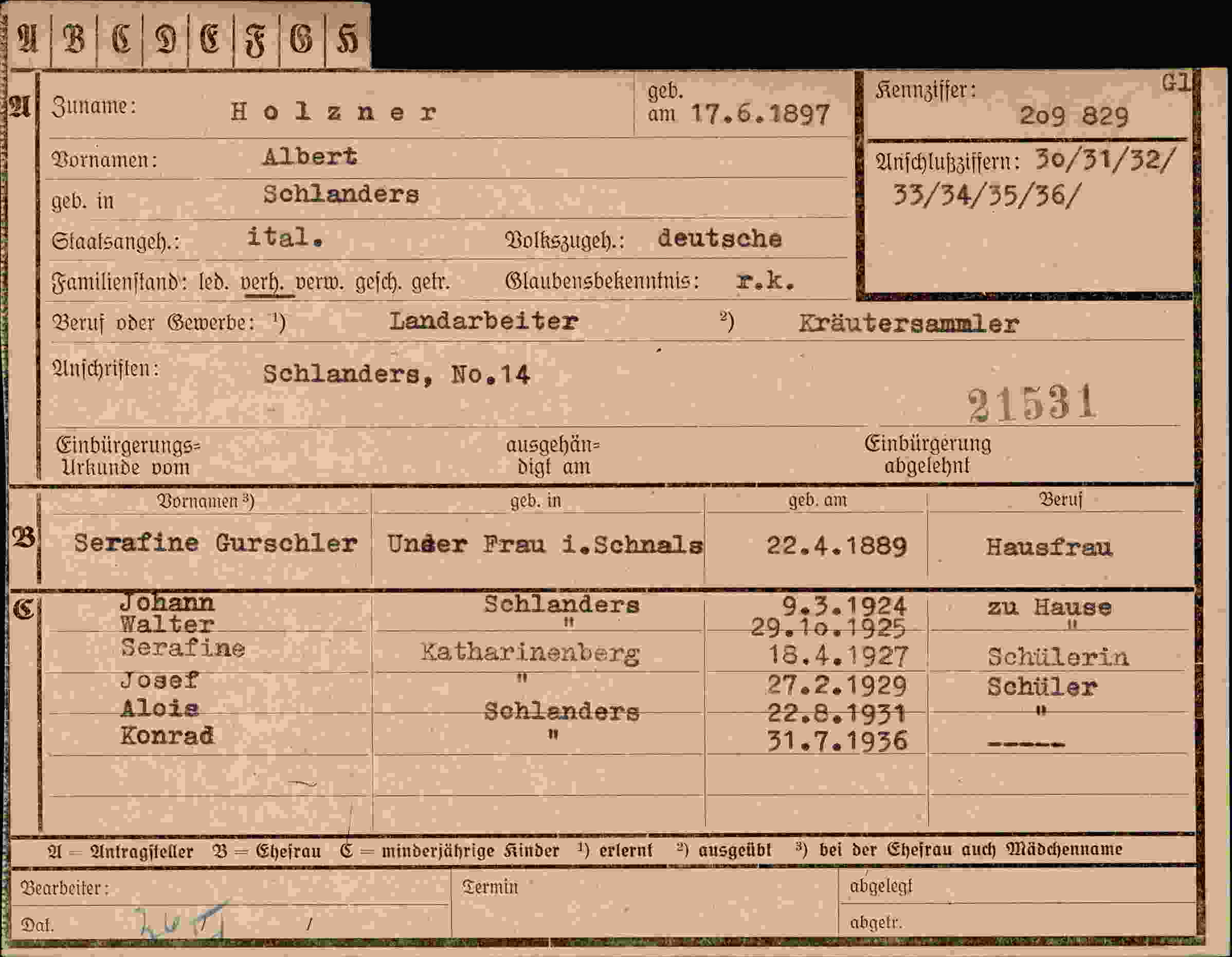 Vorderseite des Dokuments