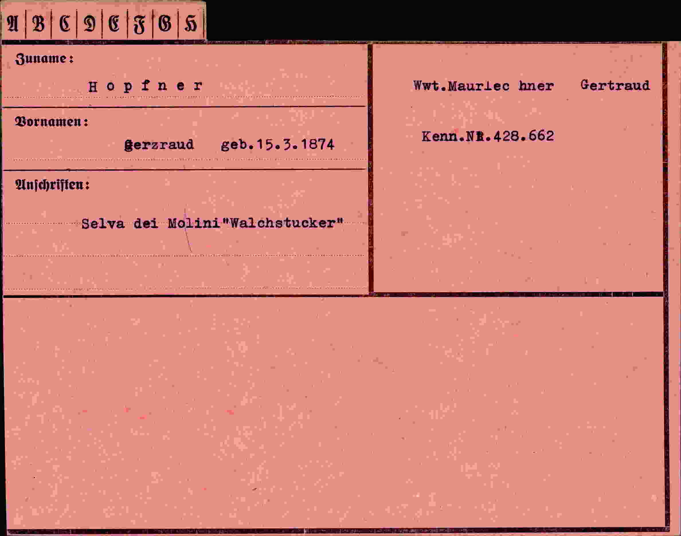 Vorderseite des Dokuments