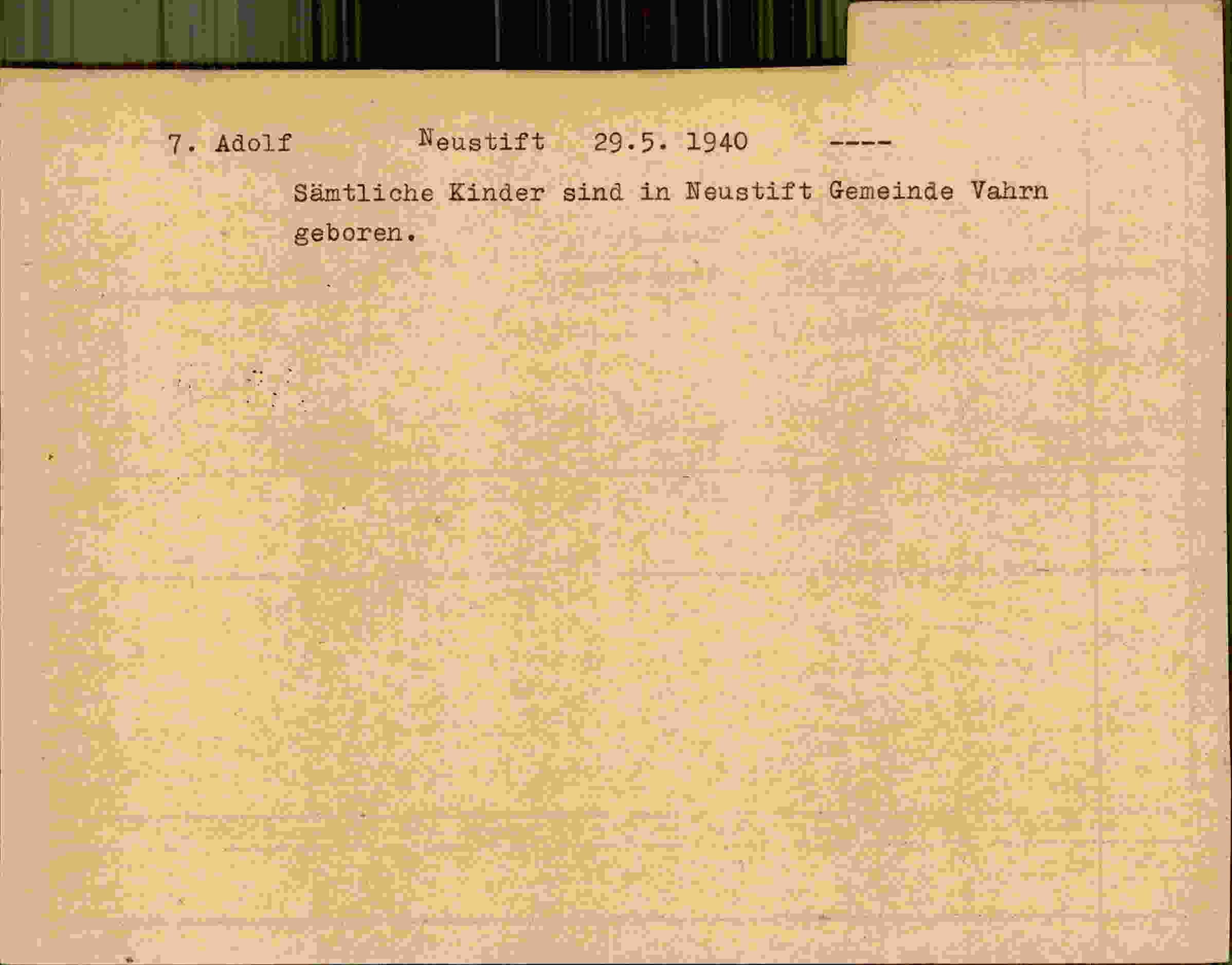 Rückseite des Dokuments
