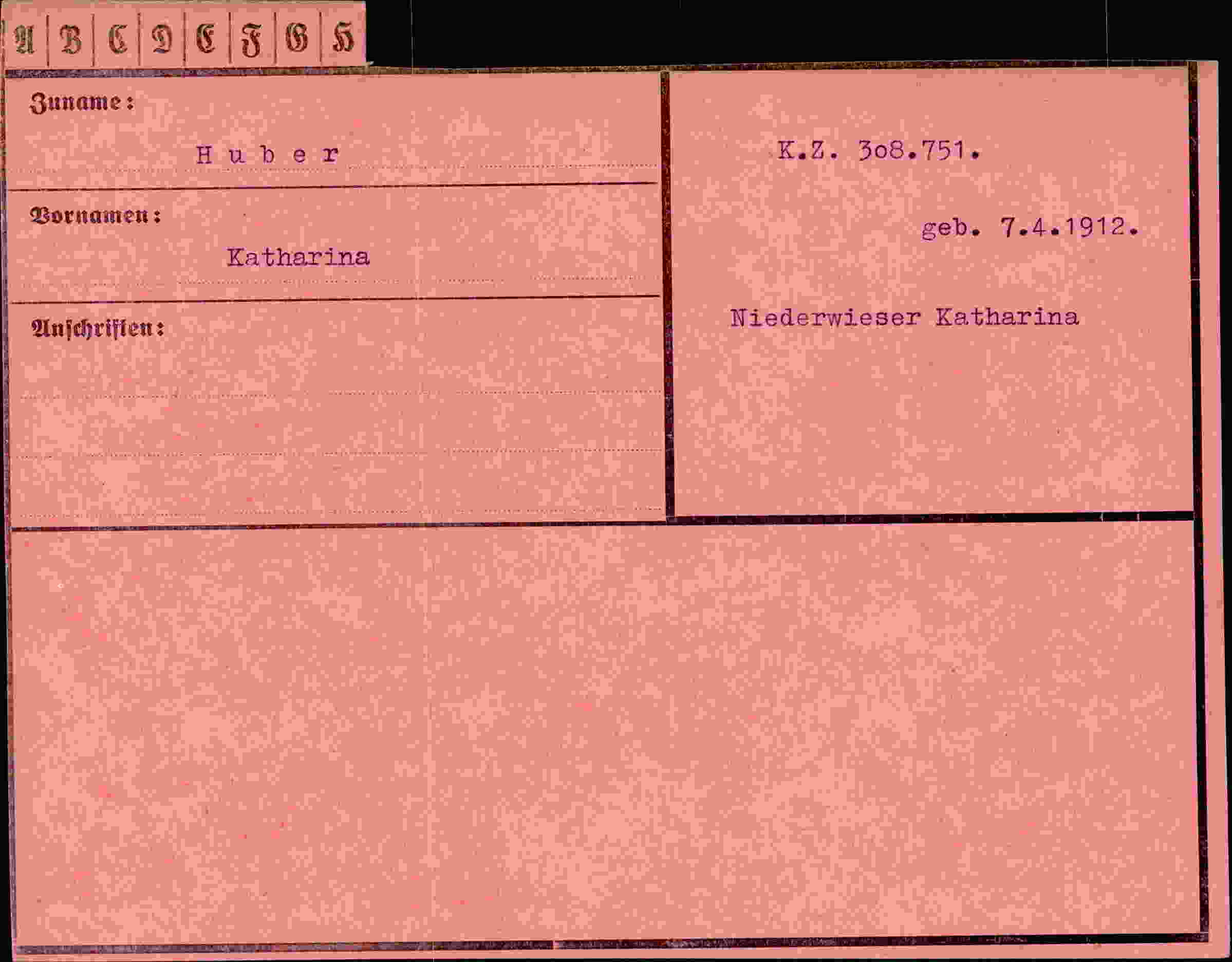 Vorderseite des Dokuments