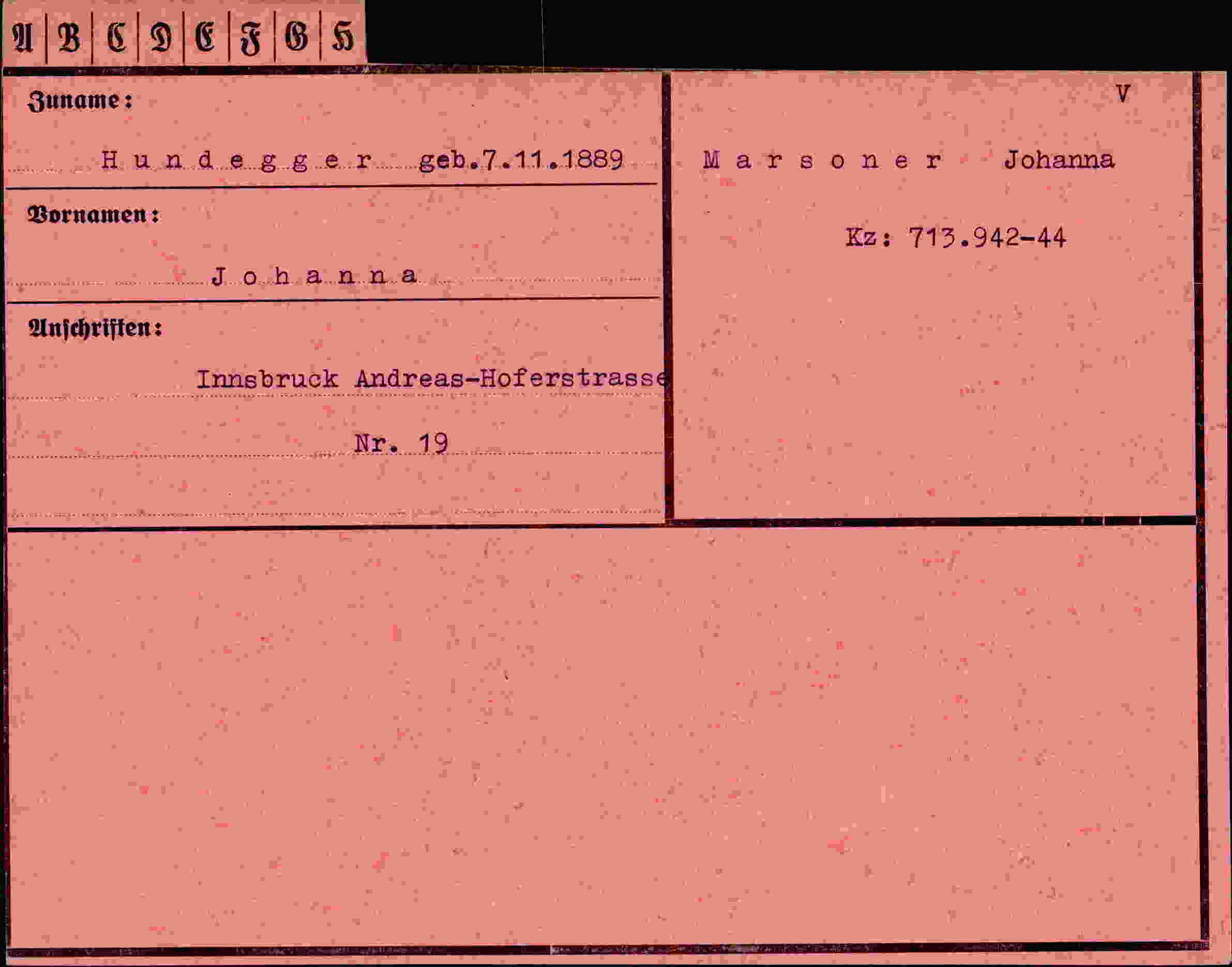 Vorderseite des Dokuments