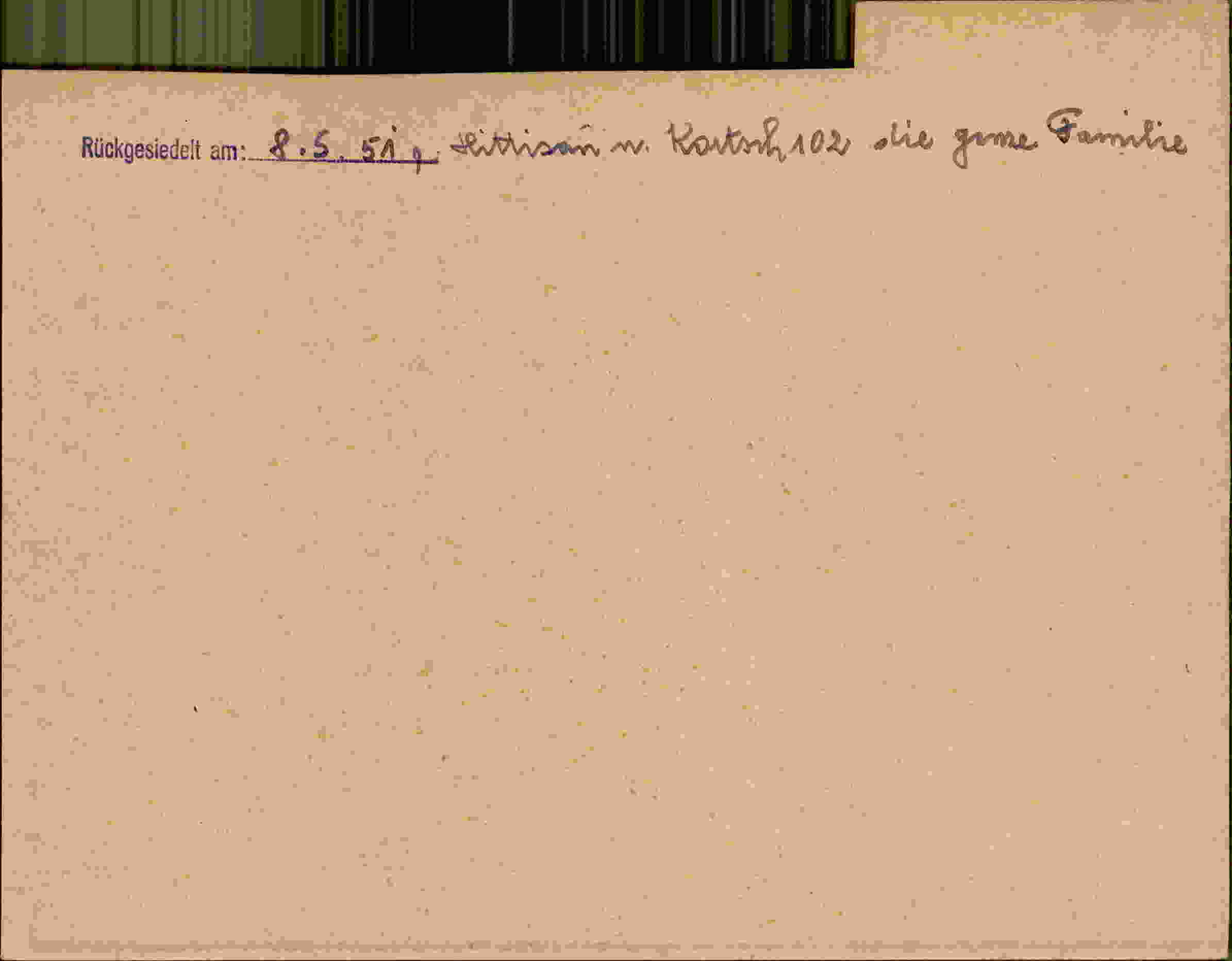 Rückseite des Dokuments