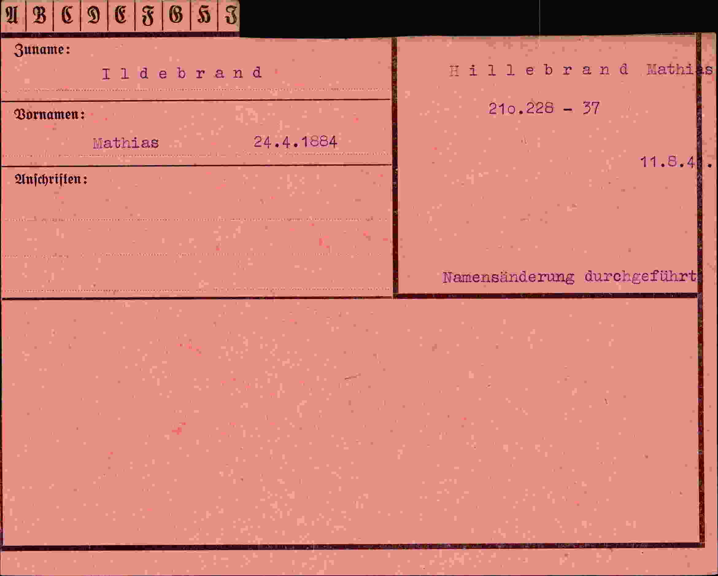 Dokument für Mathias Ildebrand
