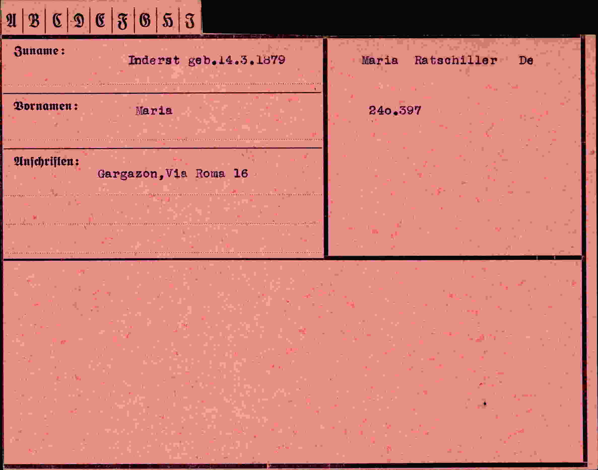 Dokument für Maria Inderst
