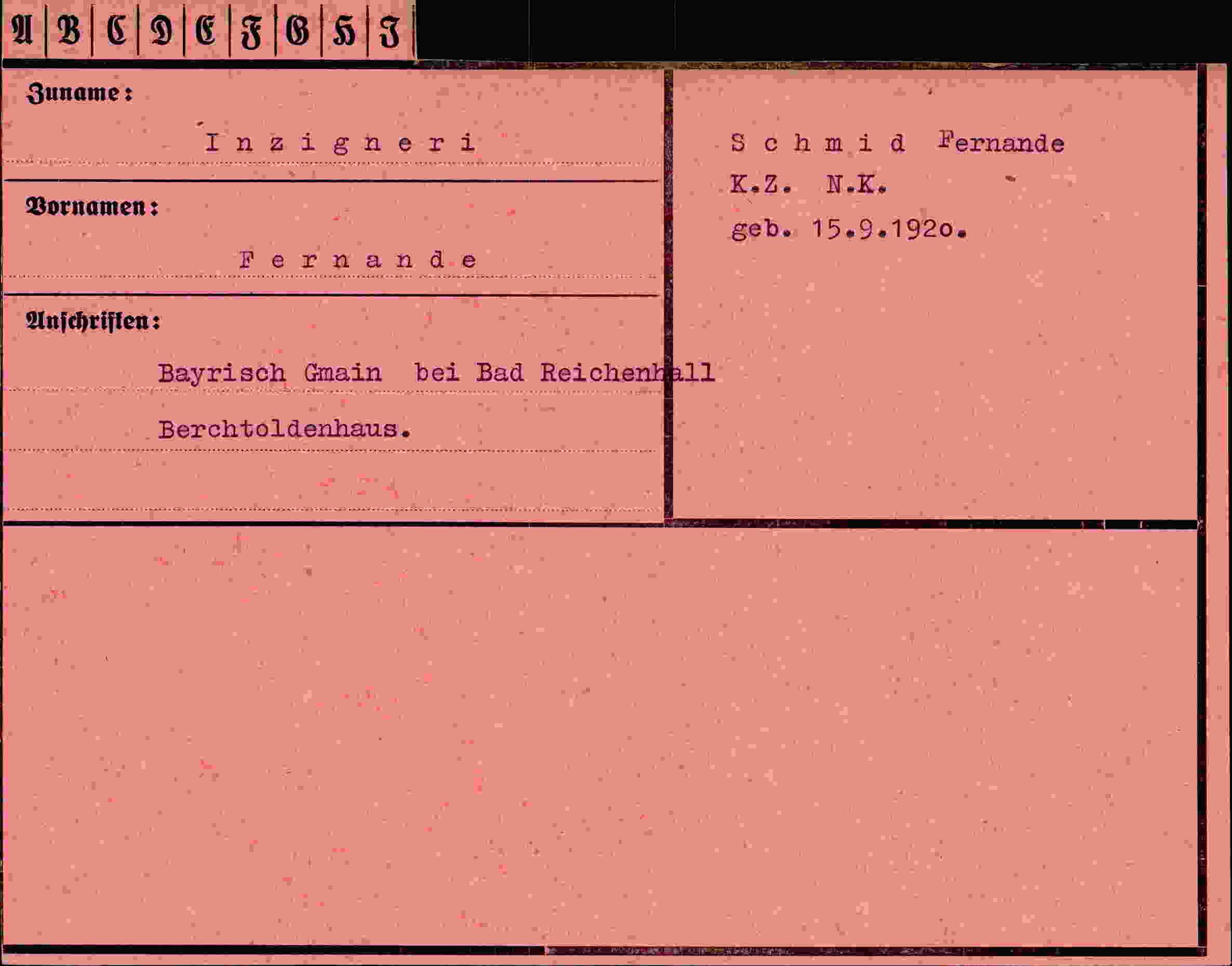 Dokument für Fernand Inzigneri